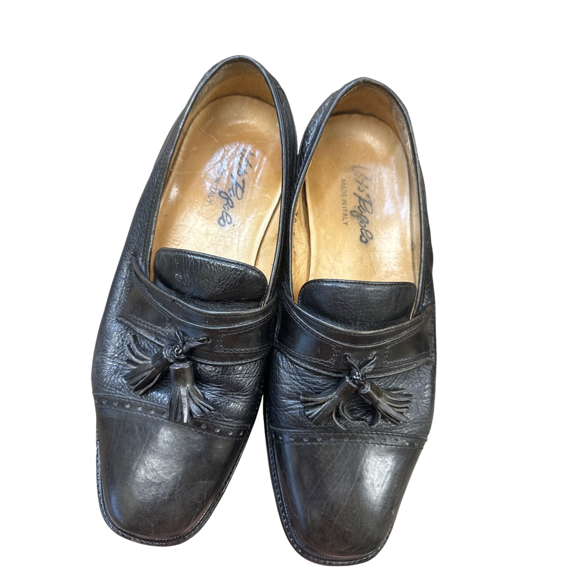 Other Vito Rufolo Italian Mens Black Leather Tassel Slip-On Loafer Size US 8.5 / EU 41-42 - 10 Thumbnail