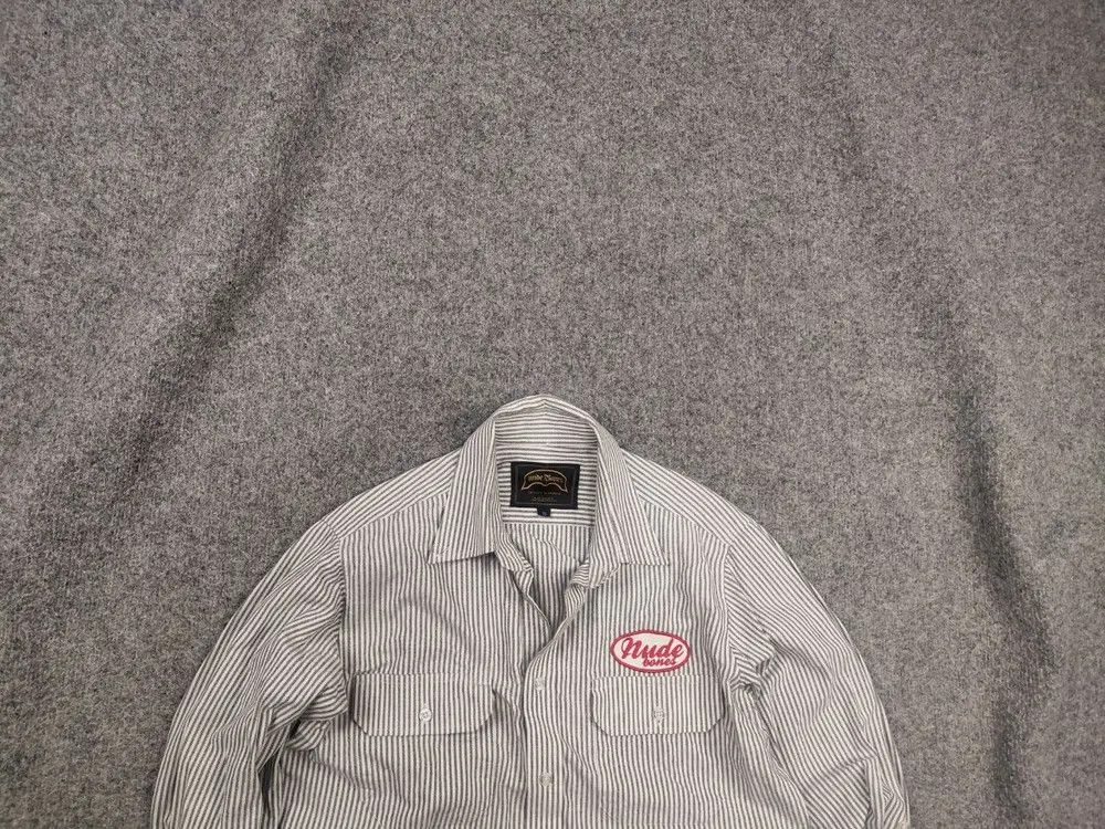 Japanese Brand Nude Bones Vintage Japan Work USA striped shirt embroidery Size US S / EU 44-46 / 1 - 1 Thumbnail
