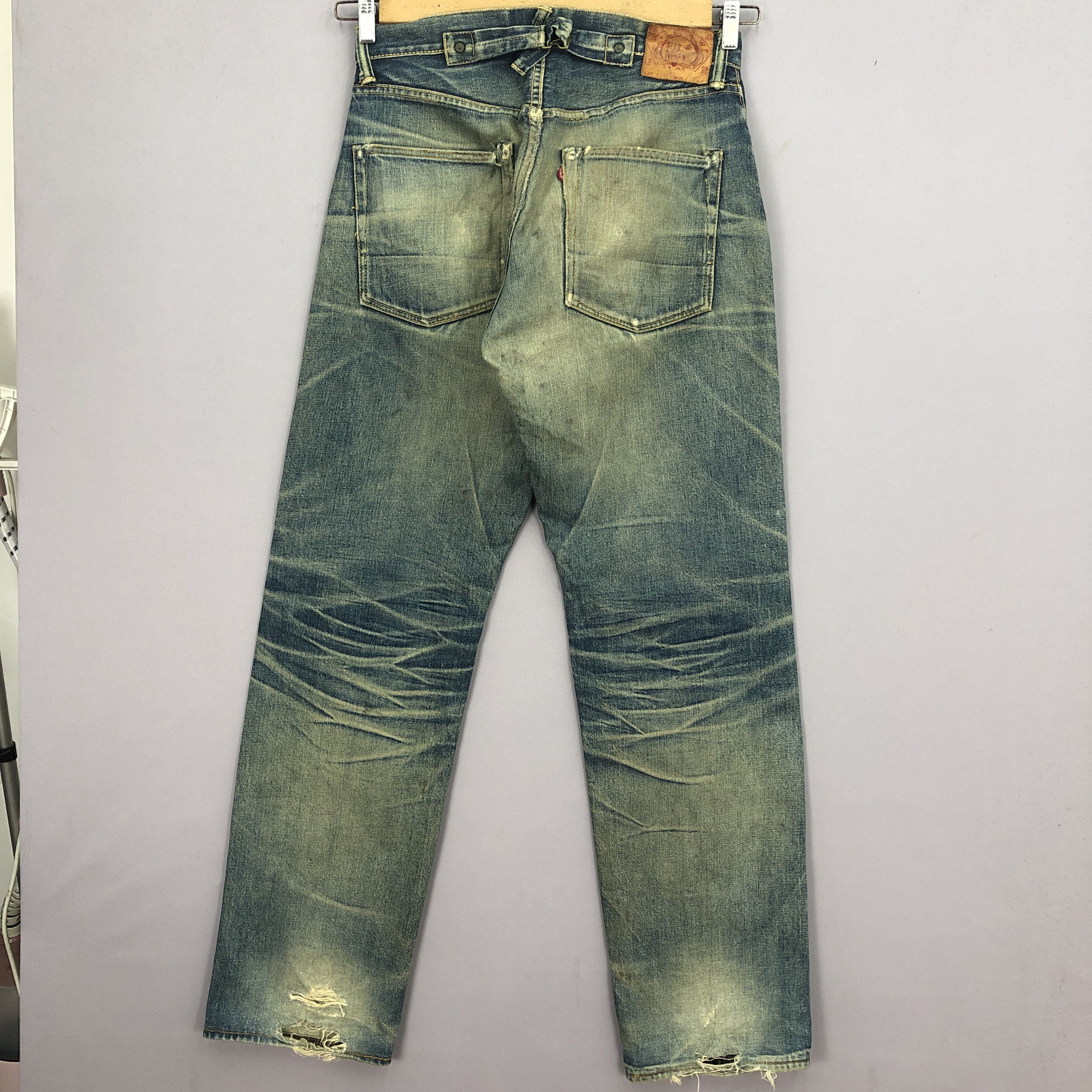 Japanese Brand Vintage 90s Evisu Selvedge Jeans Distressed Mud Wash Denim Size US 30 / EU 46 - 2 Thumbnail