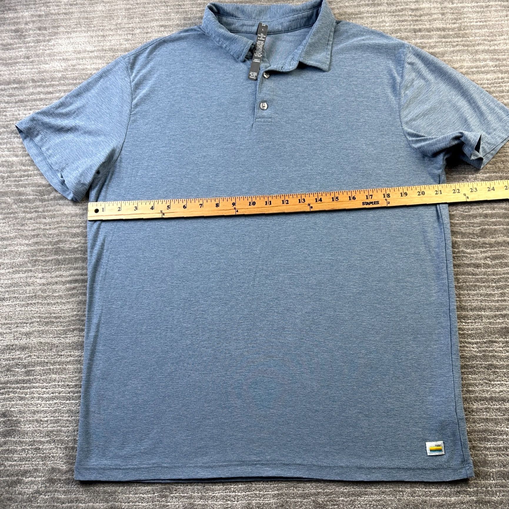 Vuori Vuori Polo Shirt Mens Large Blue Heather Strato Tech Dreamknit Size US XL / EU 56 / 4 - 7 Thumbnail