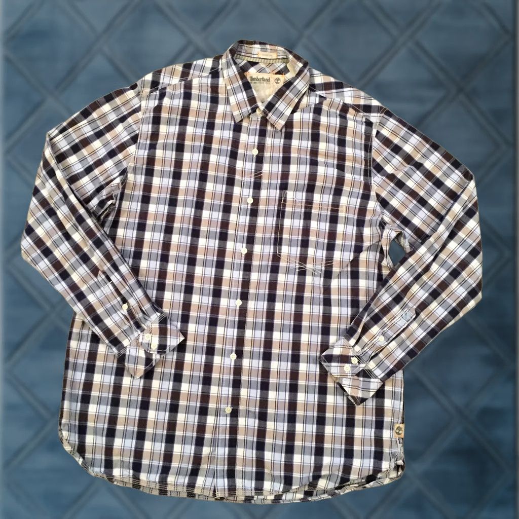 Timberland Timberland Button-Up Shirt Mens XL Long Sleeve Blue Plaid Classic Fit Size US XL / EU 56 / 4 - 1 Thumbnail