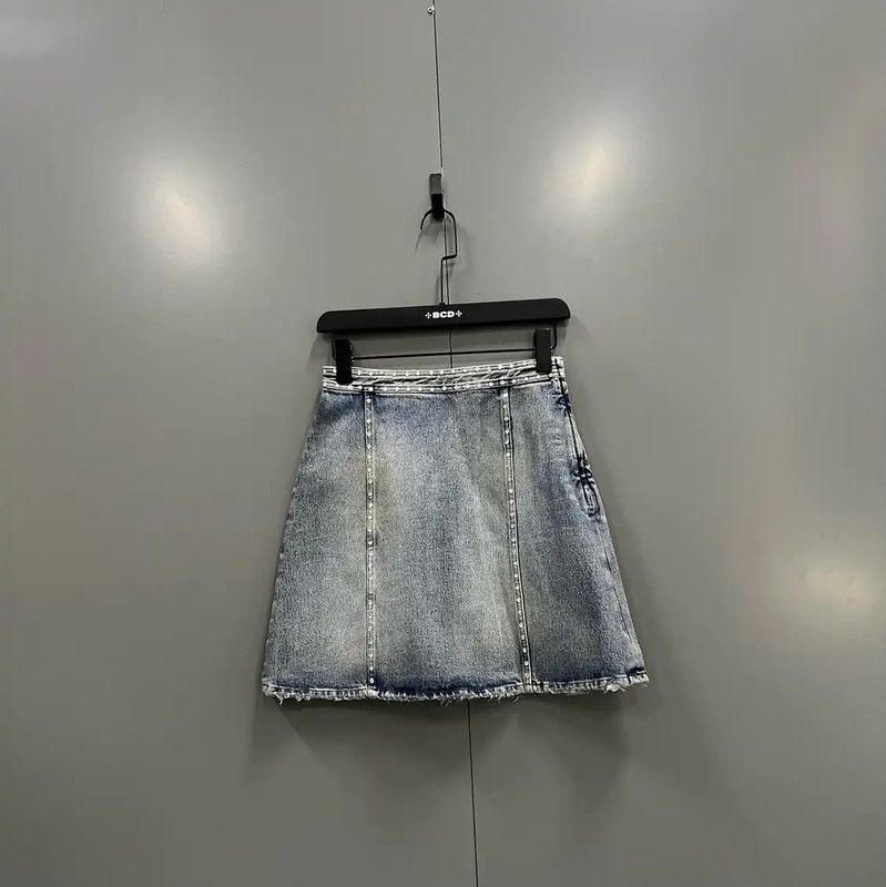 Miu Miu Miu Miu Summer Blue Cotton Mini Skirt 0089 Size 26" / US 2 / IT 38 - 1 Thumbnail