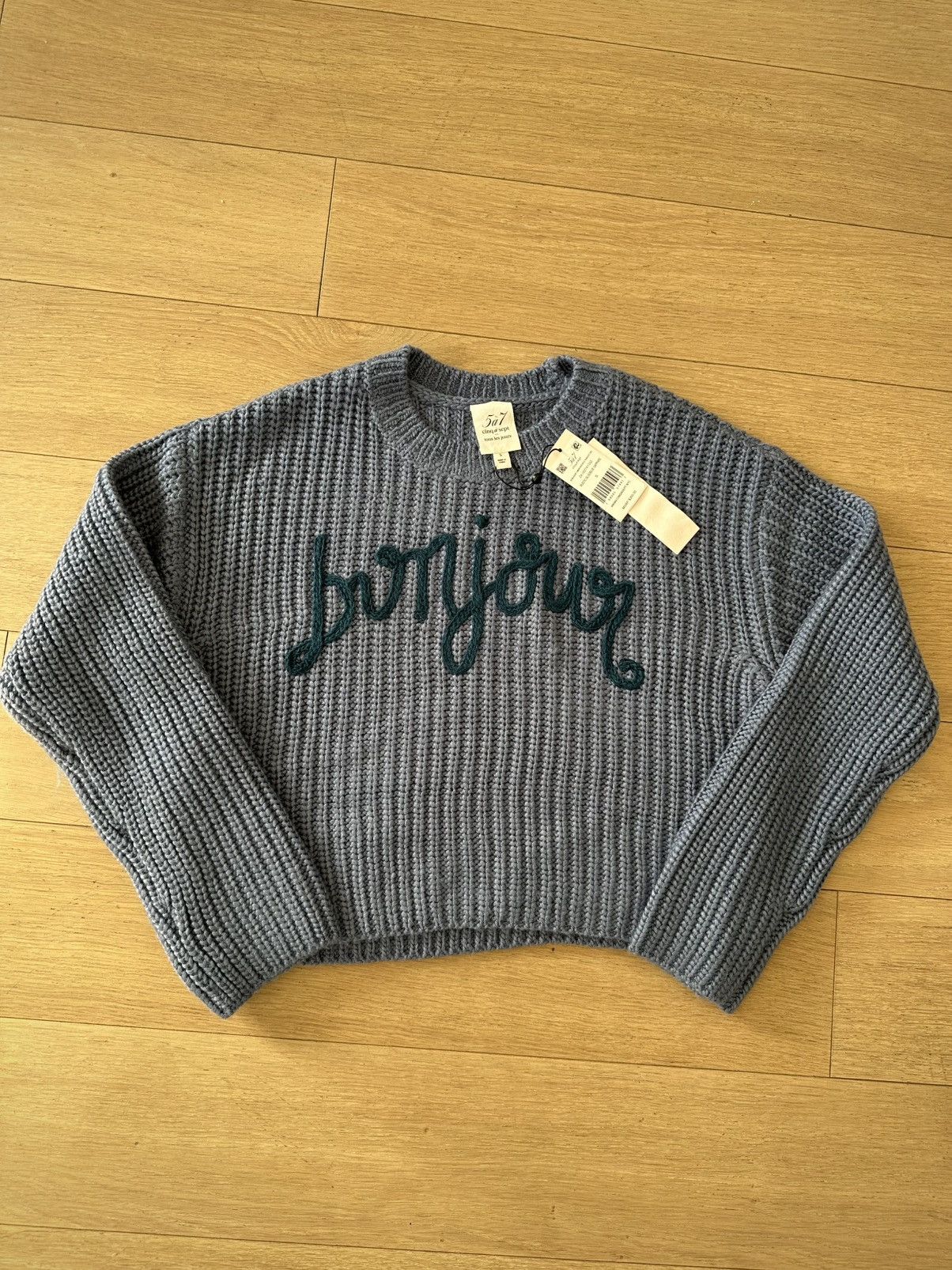Cinq a Sept Cinq à Sept Bonjour Blue Knit Sweater Size S / US 4 / IT 40 - 5 Thumbnail