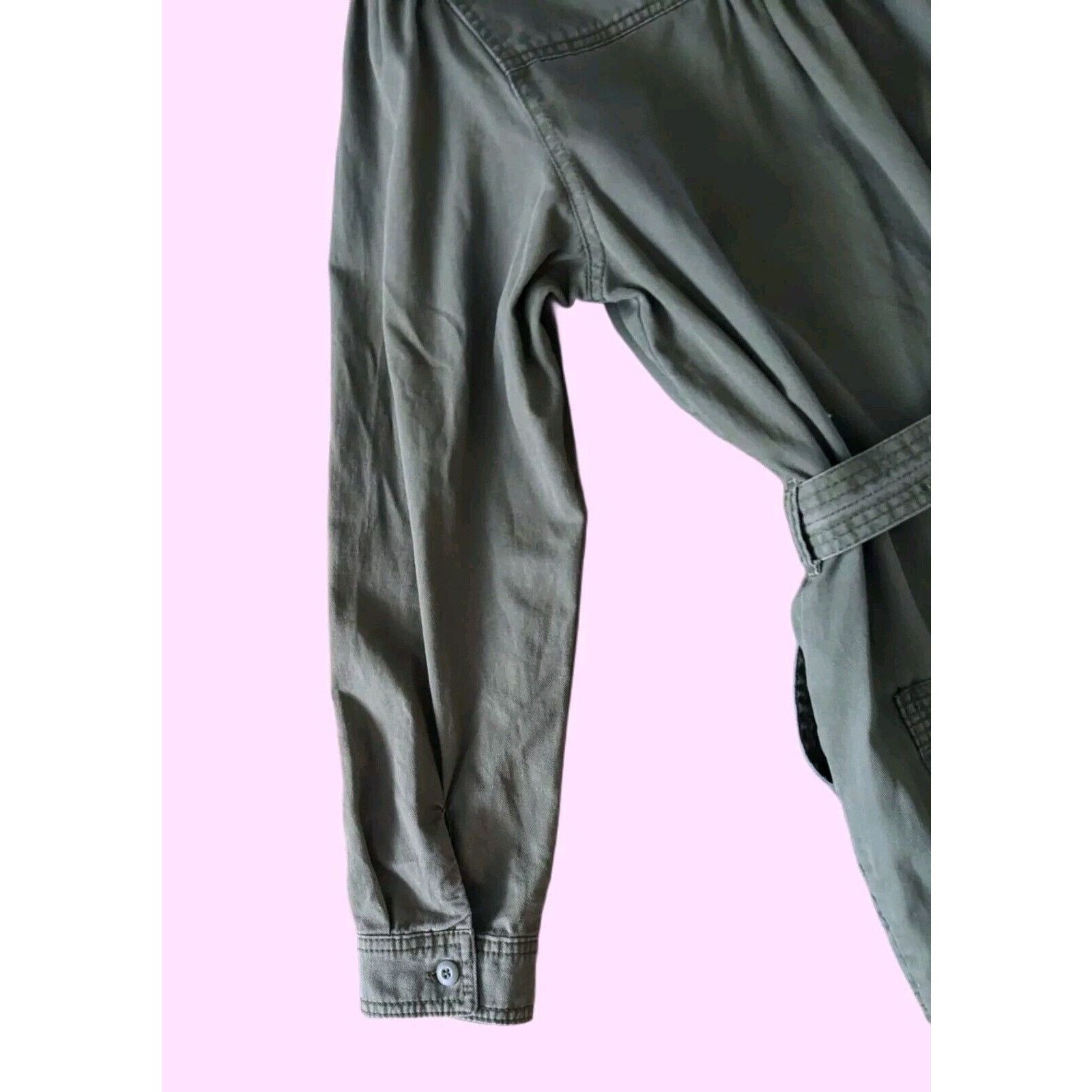 Old Navy Old Navy Jumpsuit/ Coverall Women's Green Belted Canvas Med Size 30" / US 8 / IT 44 - 6 Thumbnail