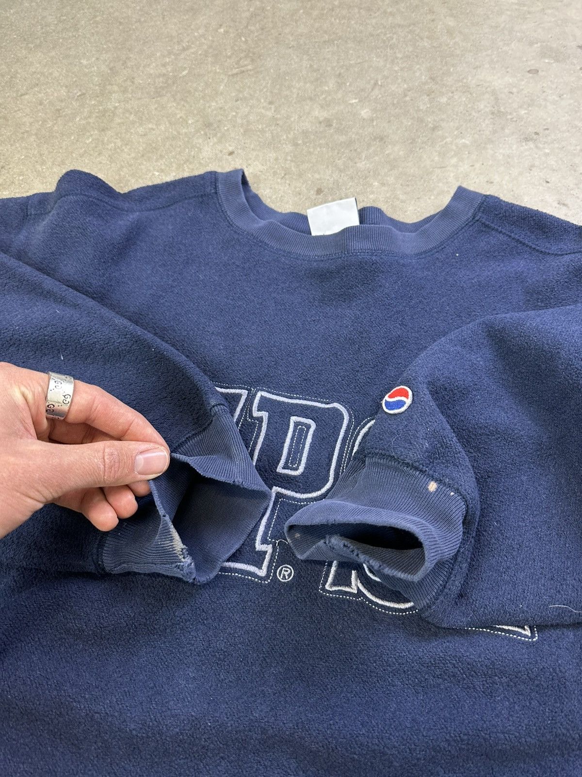 Pepsi × Vintage 90s Vintage Oversized Crewneck Pepsi Embroidered Logo Boxy Size US L / EU 52-54 / 3 - 4 Thumbnail
