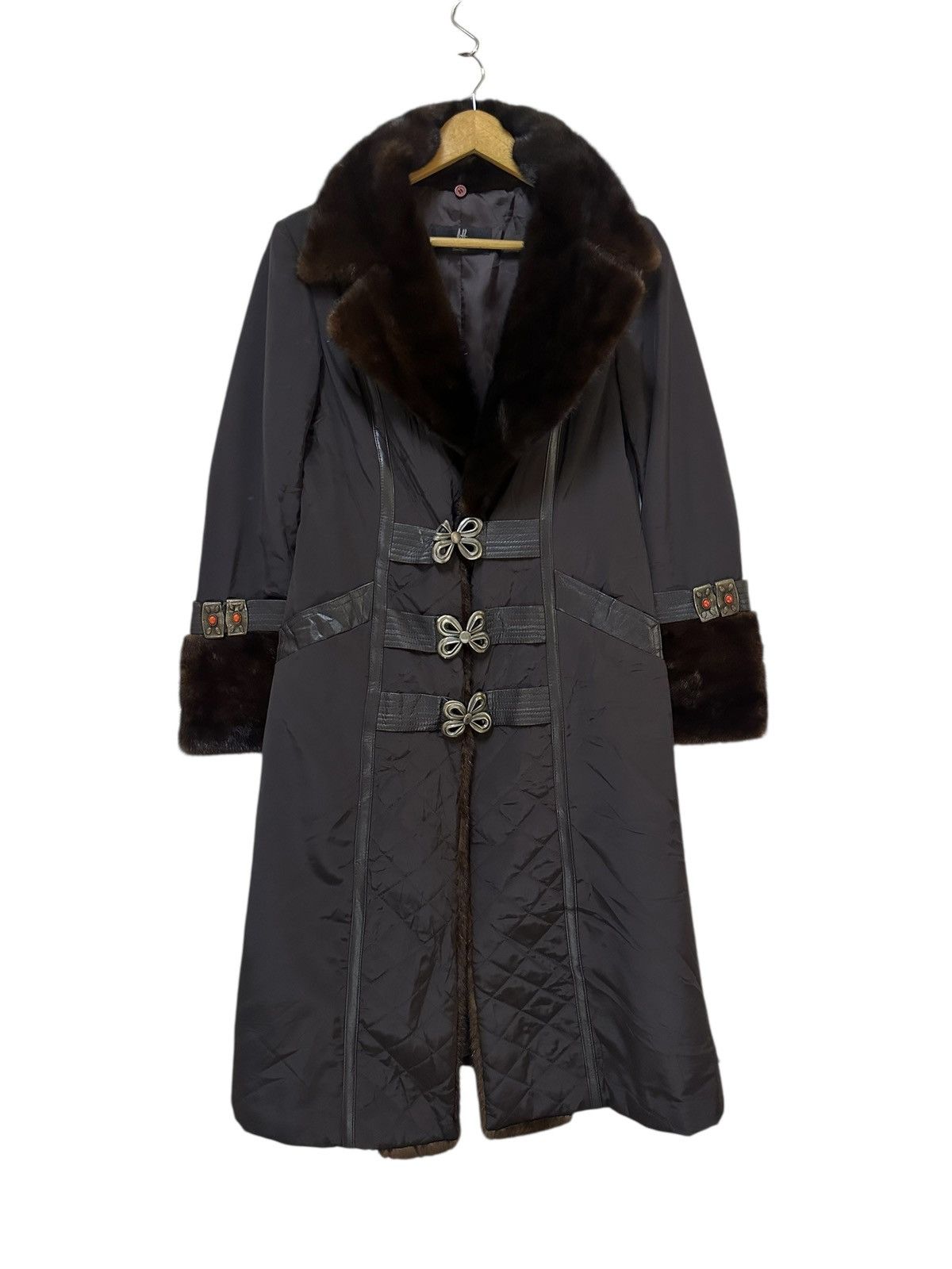 Vintage Vintage Quilted Long Coat Fur Trim Collar Cuffs Winter Coat Size M / US 6-8 / IT 42-44 - 5 Thumbnail