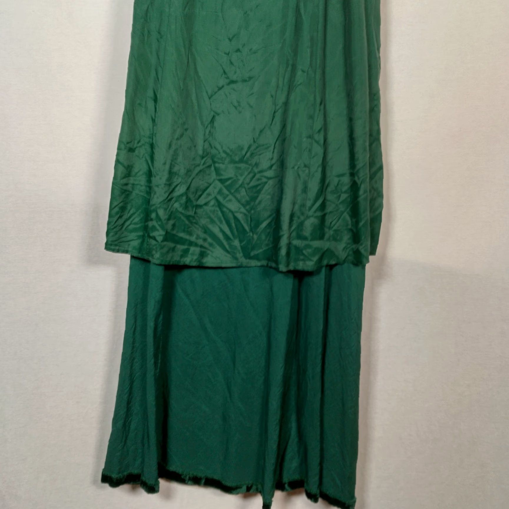 Vintage VINTAGE Donna Ricci Dress Women's Petite Long Sleeveless Green Velvet Formal Party Wedding 1990s Size S / US 4 / IT 40 - 6 Thumbnail