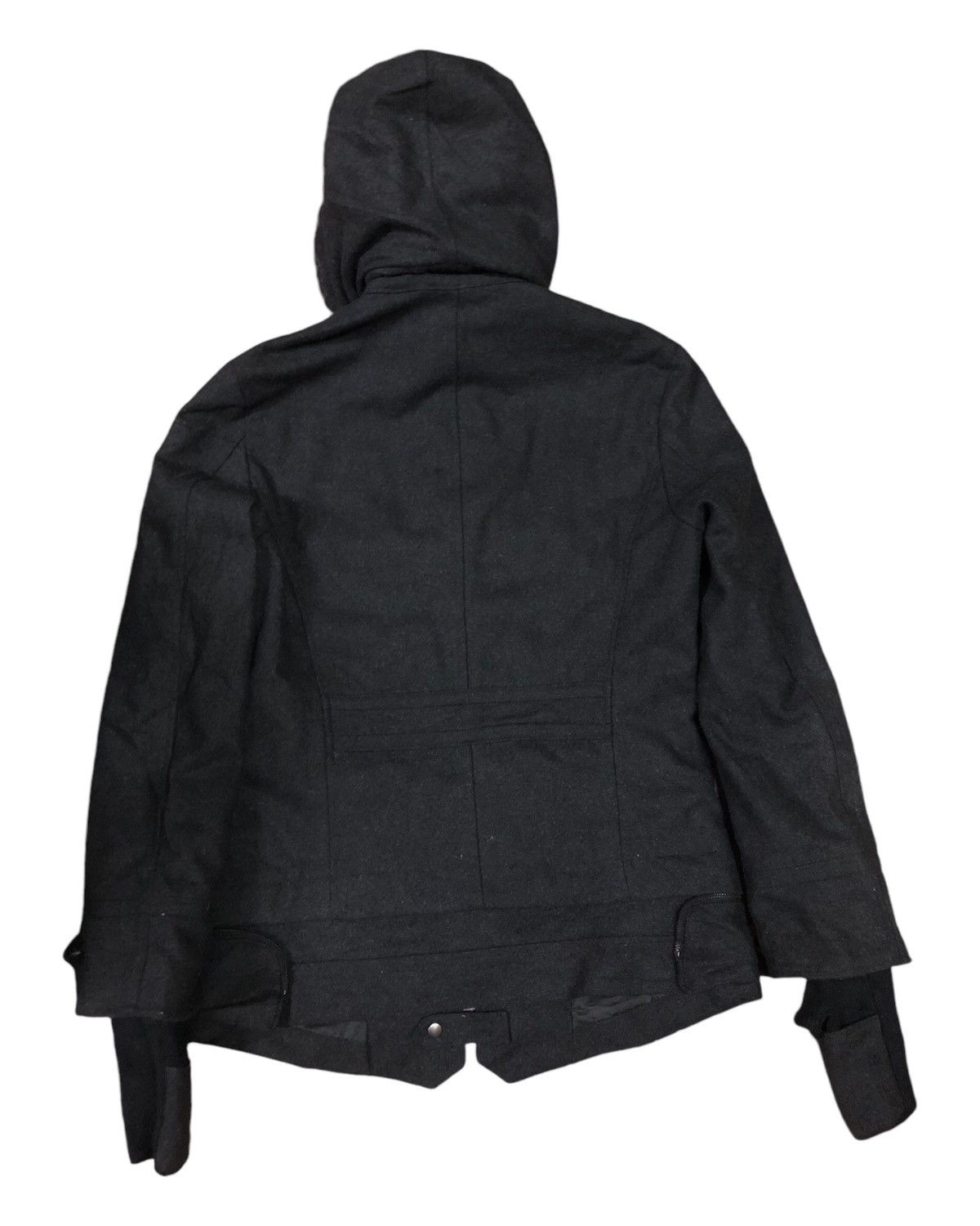 If Six Was Nine × Japanese Brand × Le Grande Bleu (L.G.B.) Black Baccara Charcoal Faux Fur Hooded Napoleon Jacket Size US S / EU 44-46 / 1 - 2 Thumbnail