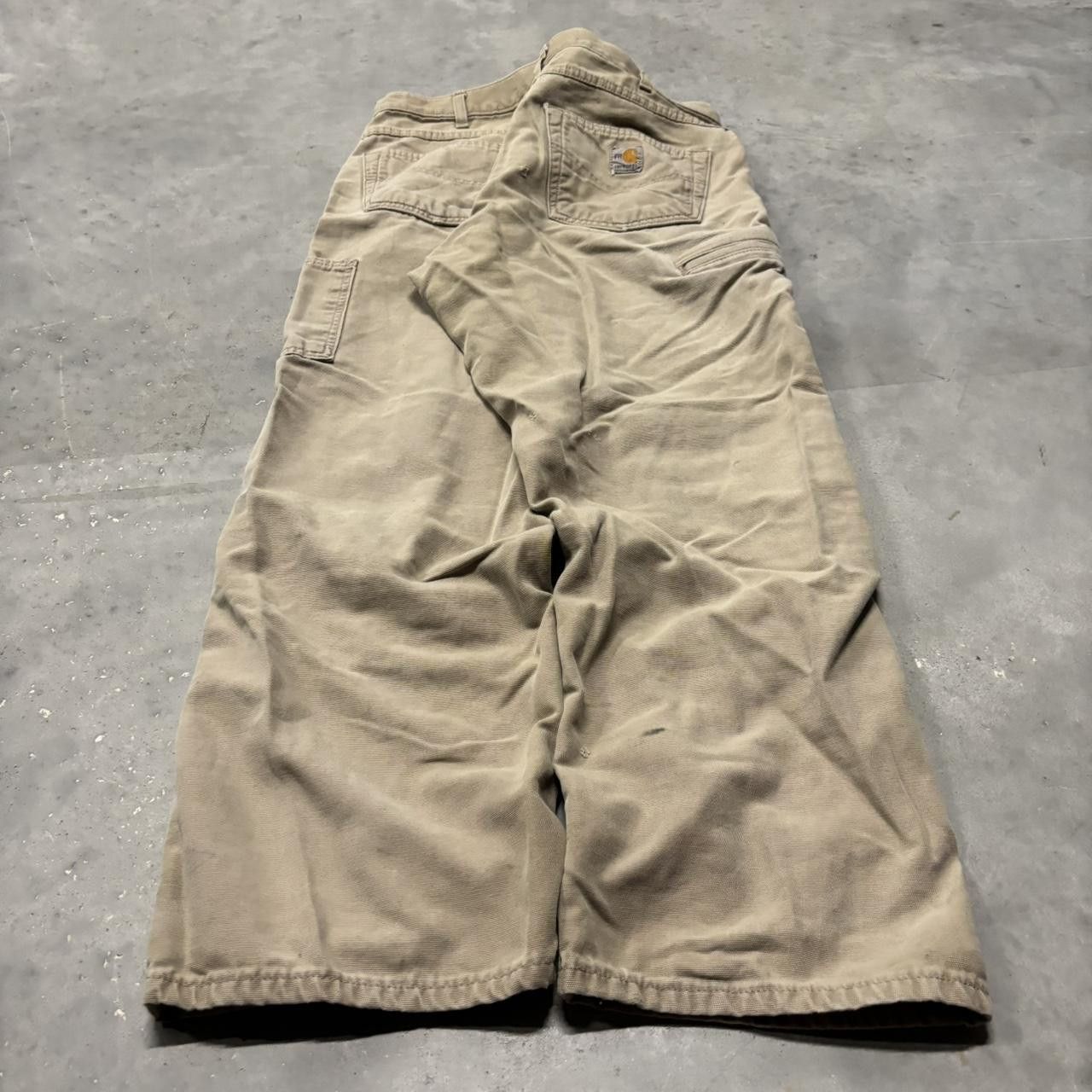 Carhartt × Vintage Crazy Vintage Y2K/2000s Khaki Tan Carhartt Streetwear Workwear Carpenter Pants! Size US 34 / EU 50 - 4 Thumbnail