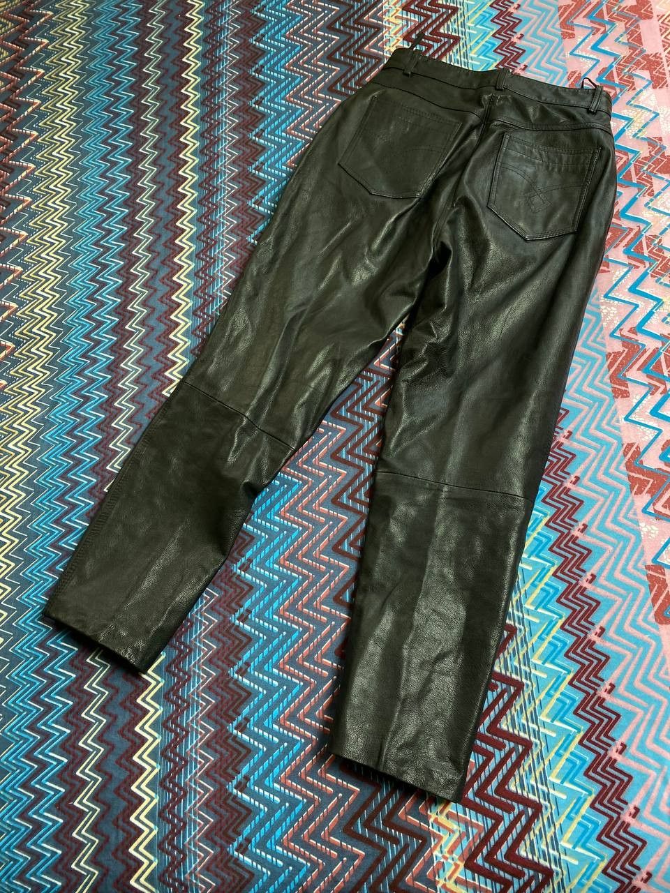 Leather Dirty Painted Distressed Thrashed Faded Baggy Jeans Y2K Size US 30 / EU 46 - 9 Thumbnail