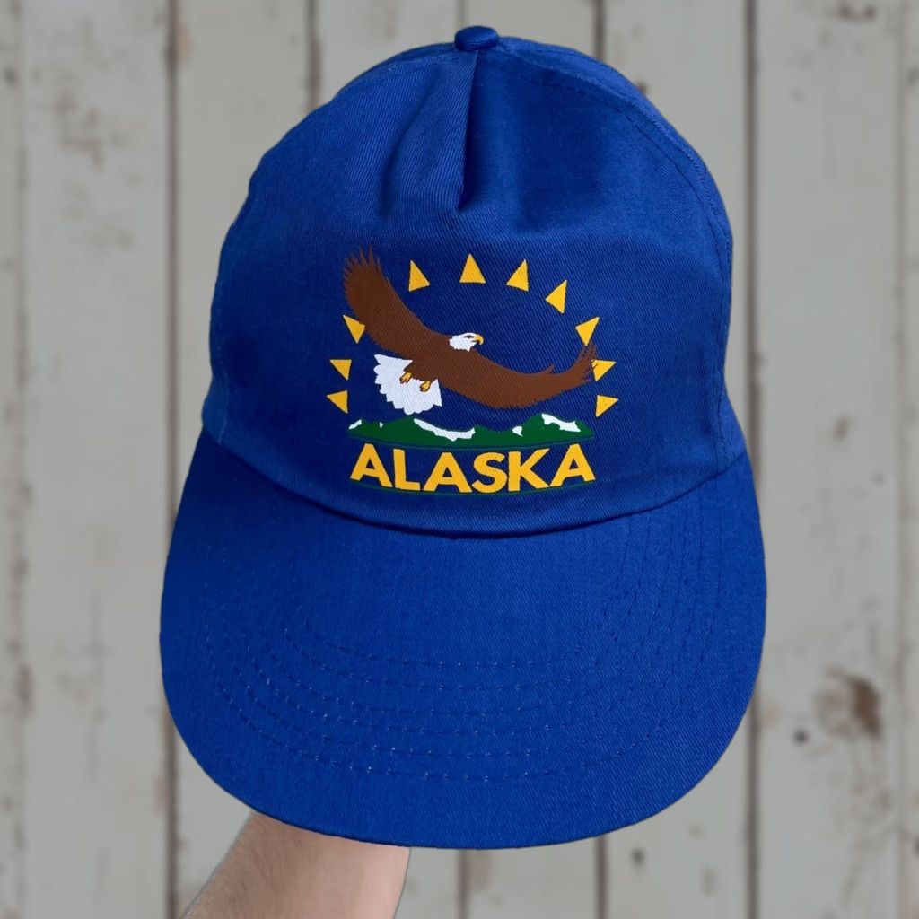 Vintage VINTAGE Alaska Snapback Hat Eagle Men Adjustable Blue Size ONE SIZE - 1 Thumbnail