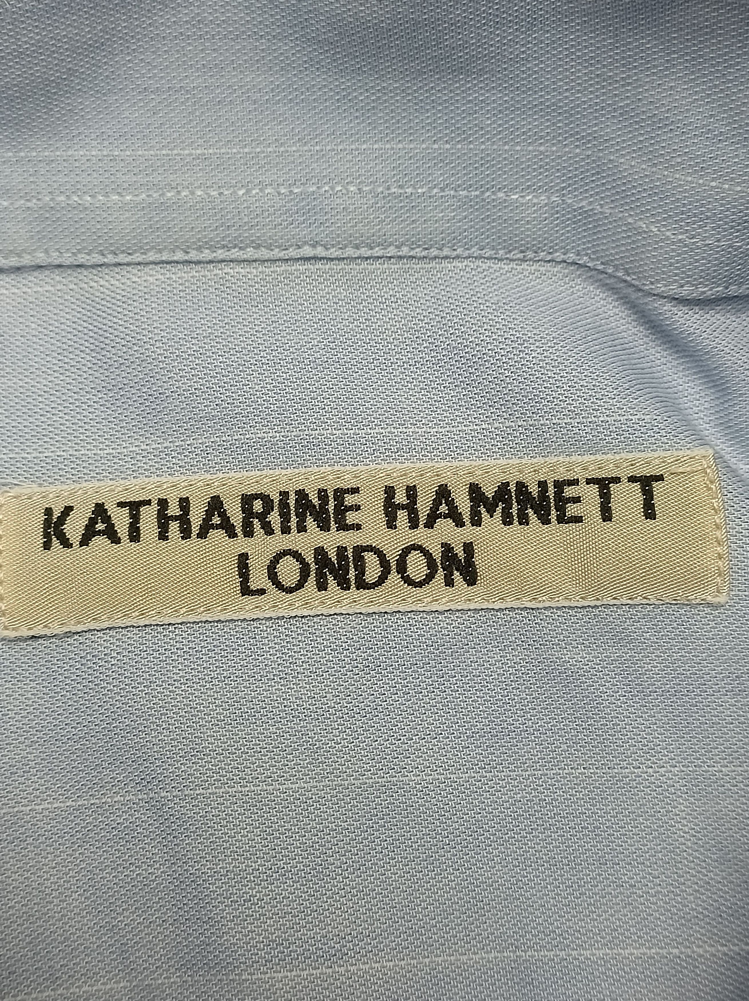 Katharine Hamnett London Vintage Katharine Hamnett Shirt Mens Blue Long Sleeve 17.5 Size US L / EU 52-54 / 3 - 6 Thumbnail