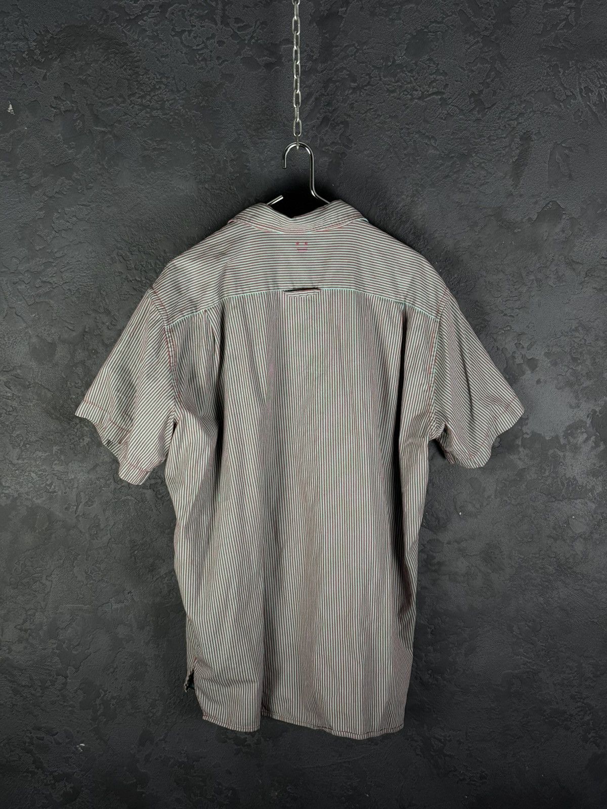 Acne Studios Acne Studios - Oversized Logo-Appliquéd Striped Cotton Shirt Size US S / EU 44-46 / 1 - 9 Thumbnail
