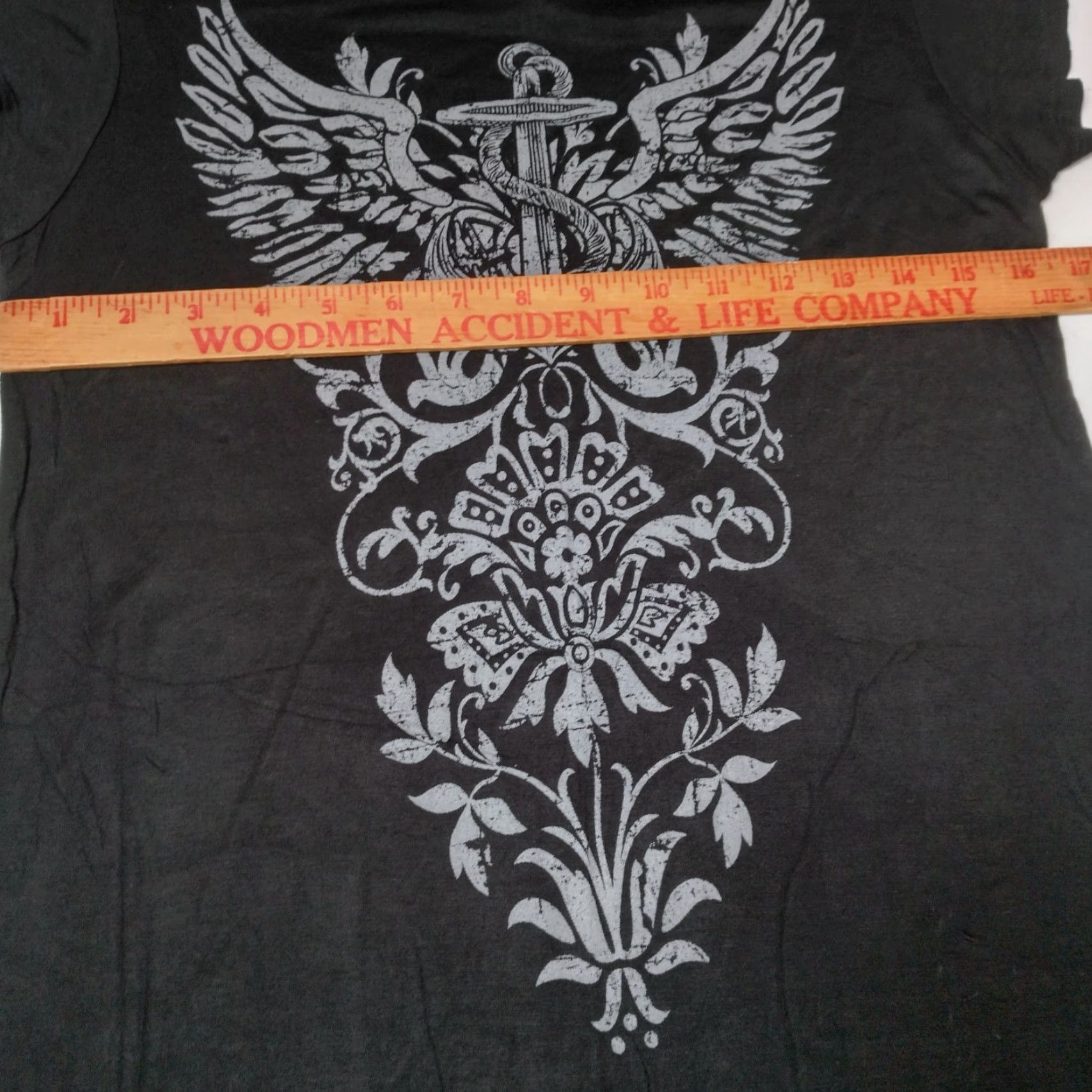 Vintage VINTAGE Wet Seal Juniors XL T-Shirt Women Graphic Anchor Flower Angel Wings Short Sleeve Black Size XL / US 12-14 / IT 48-50 - 3 Thumbnail