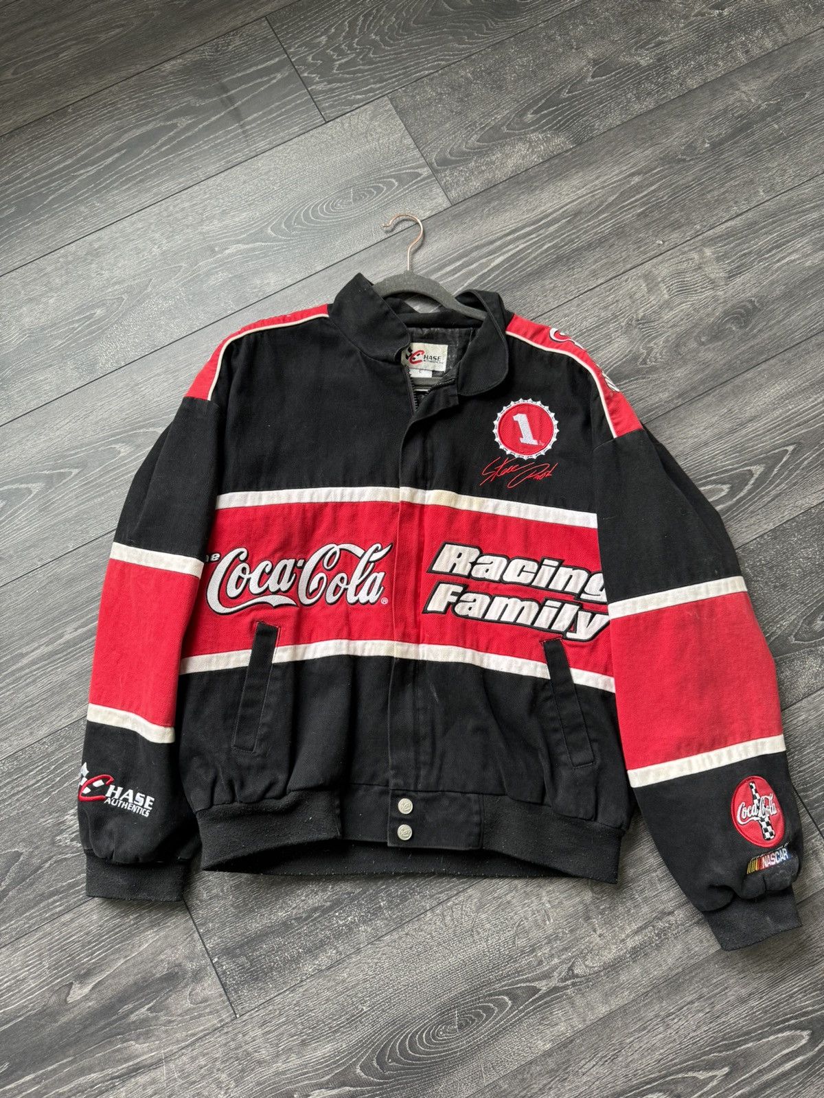 image of Coca Cola x Racing VTG Coca-Cola Racing Jacket in Black, Men's (Size XL)