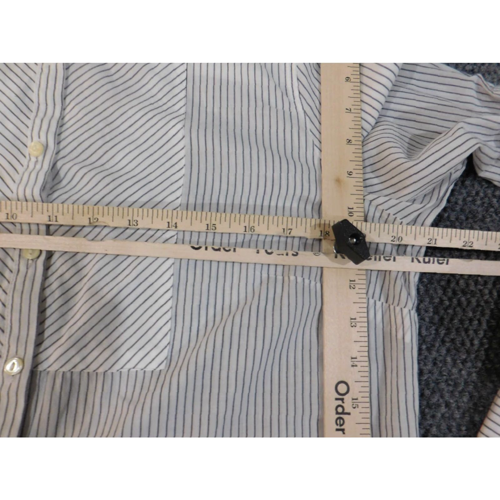 Talbots Talbots Shirt Womens Large White Striped Sheer Button-Up Cotton Casual Regular L Colorful Size L / US 10 / IT 46 - 6 Thumbnail