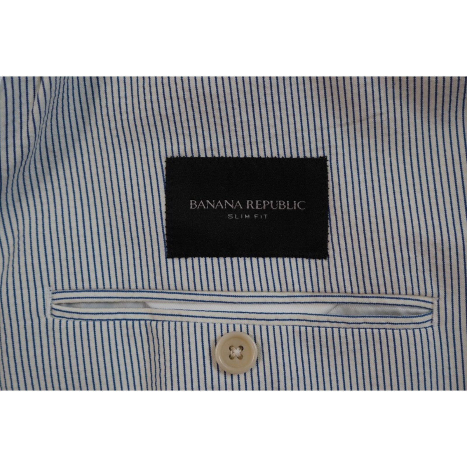 Banana Republic Banana Republic Seersucker Sport Coat Mens 44R Slim Size 44R - 8 Thumbnail