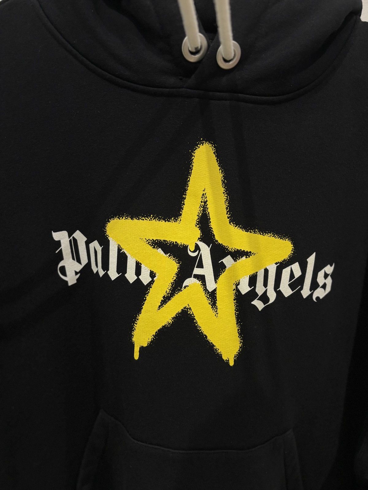Palm Angels Palm Angels Star Sprayed Hoodie Black / Yellow Size: M Size US M / EU 48-50 / 2 - 5 Thumbnail