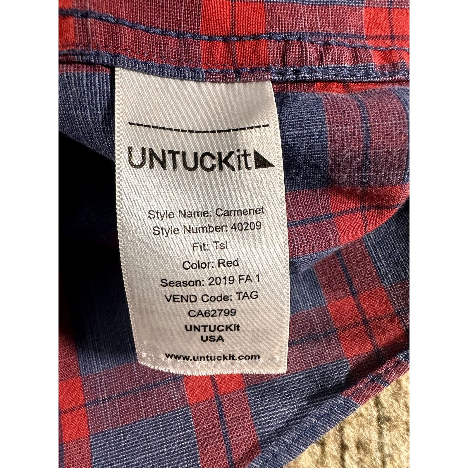 UNTUCKit Untuckit Men's Wrinkle-Free Carmenet Shirt Long Sleeve XL Size US XL / EU 56 / 4 - 7 Thumbnail