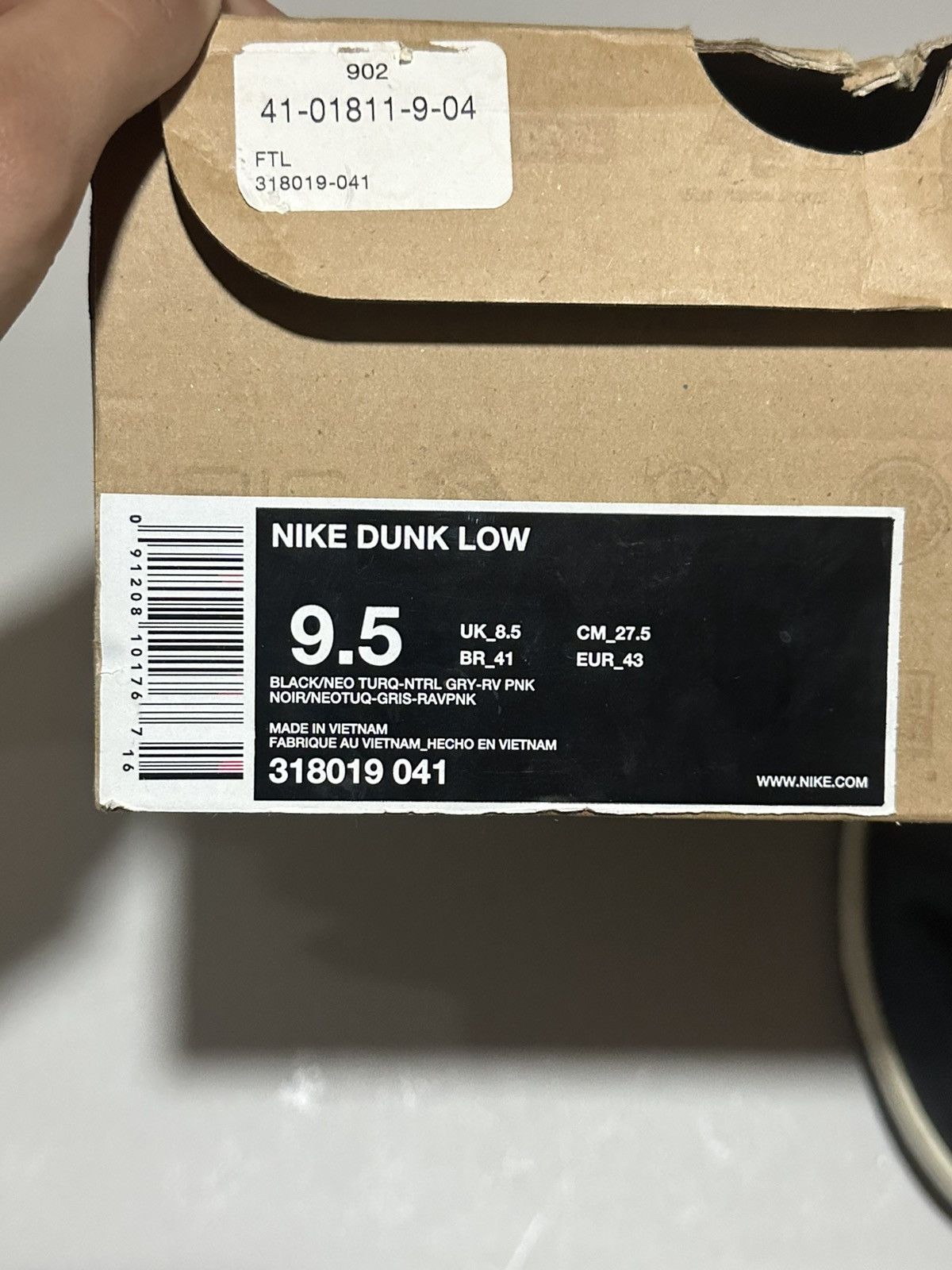 Nike 2008 Nike Dunk Low Black Neo Turquoise Size US 9.5 / EU 42-43 - 7 Thumbnail