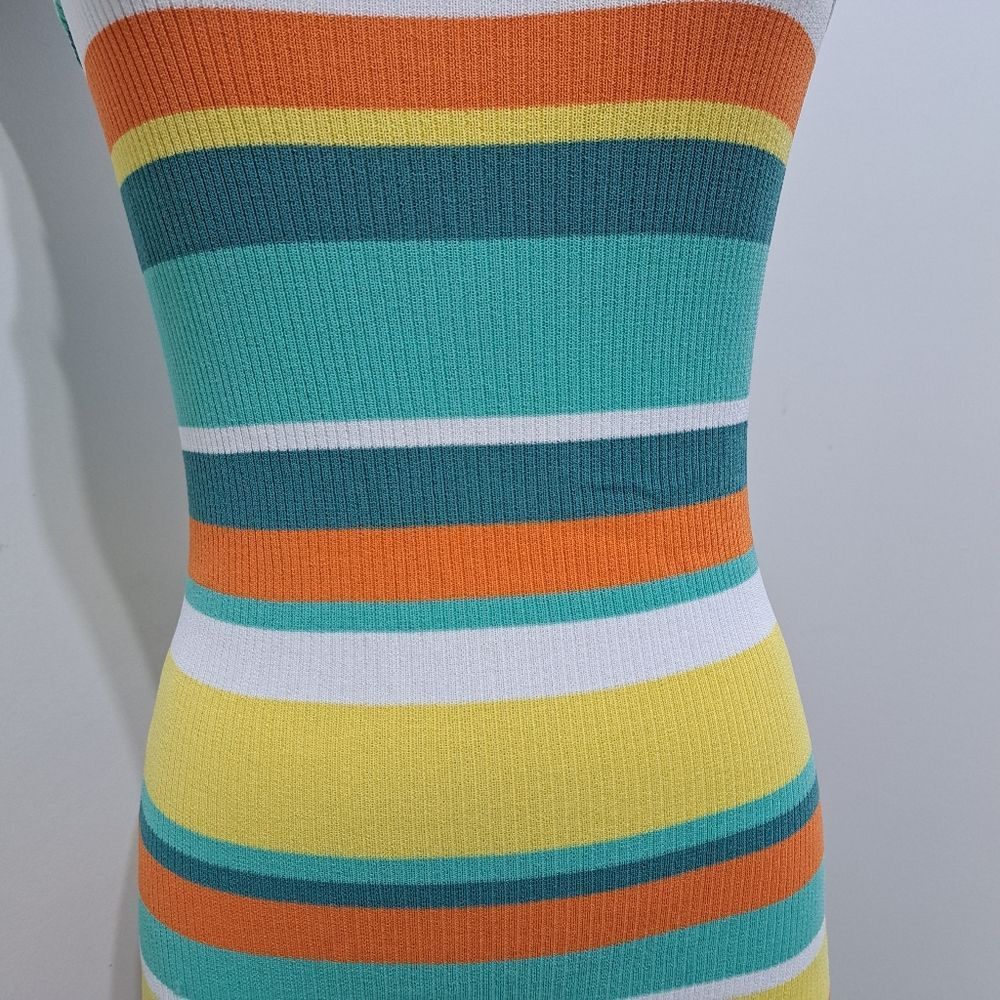 MINKPINK MinkPink Kosa Striped Knit Midi Dress Orange Multi Color Med Size M / US 6-8 / IT 42-44 - 7 Thumbnail
