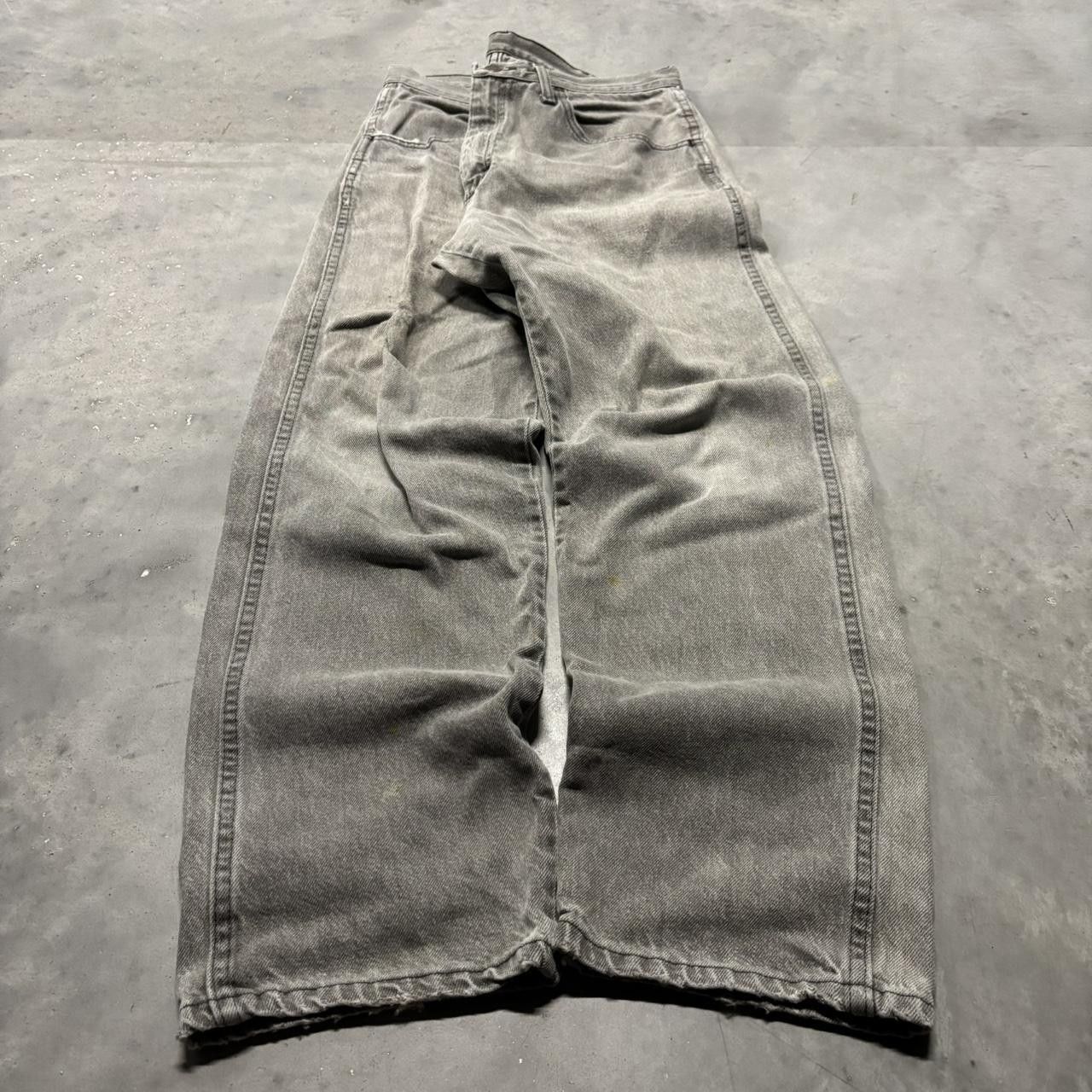 Japanese Brand × Vintage Crazy Vintage Y2K/2000s Grunge Faded Grey Skater Denim Jeans! Size US 33 - 3 Thumbnail