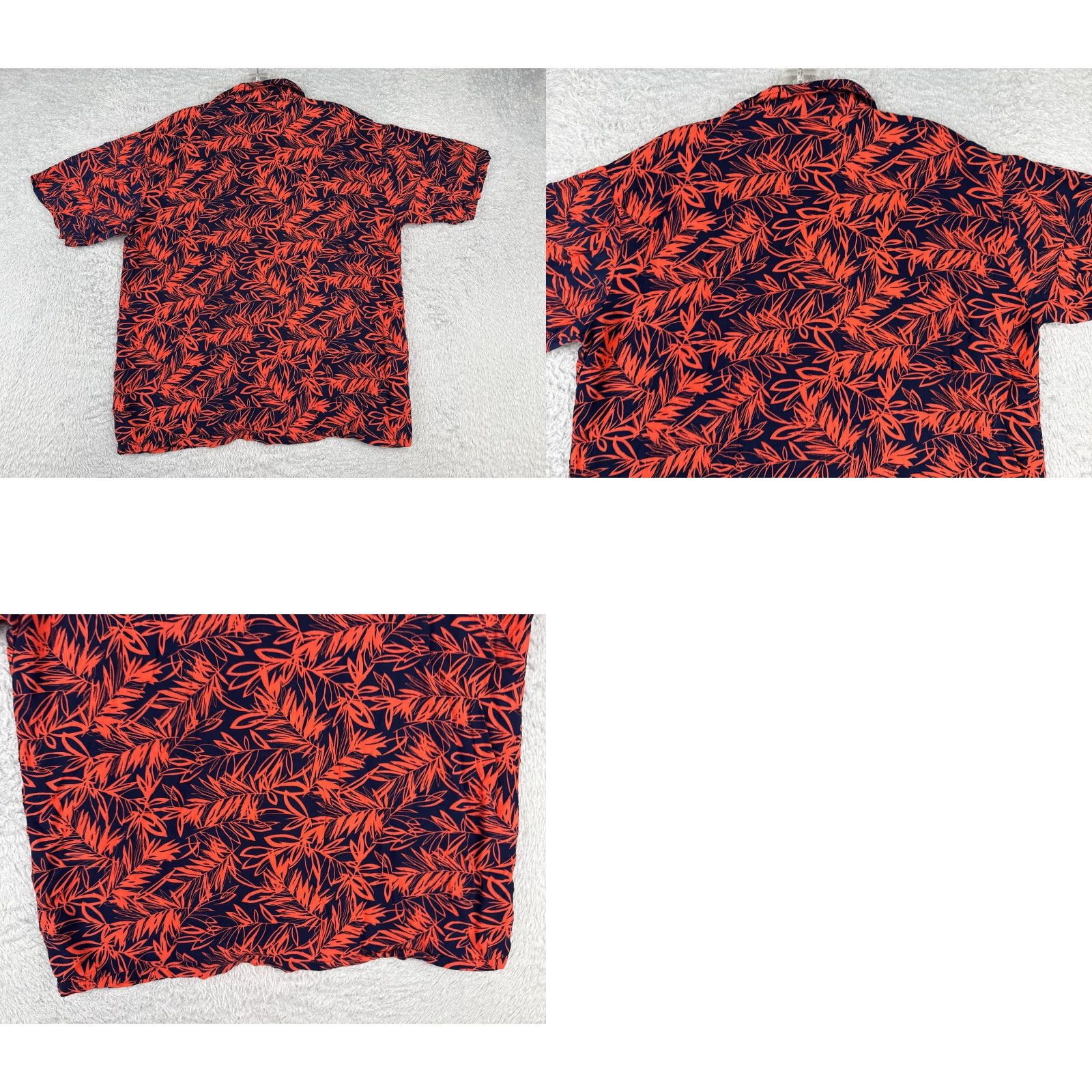 Vintage Up On Hawaiian Shirt Men L Blue Red Floral Palm Leaf Button-Up Rayon Short Sleeve Casual Shirt Size US L / EU 52-54 / 3 - 9 Thumbnail