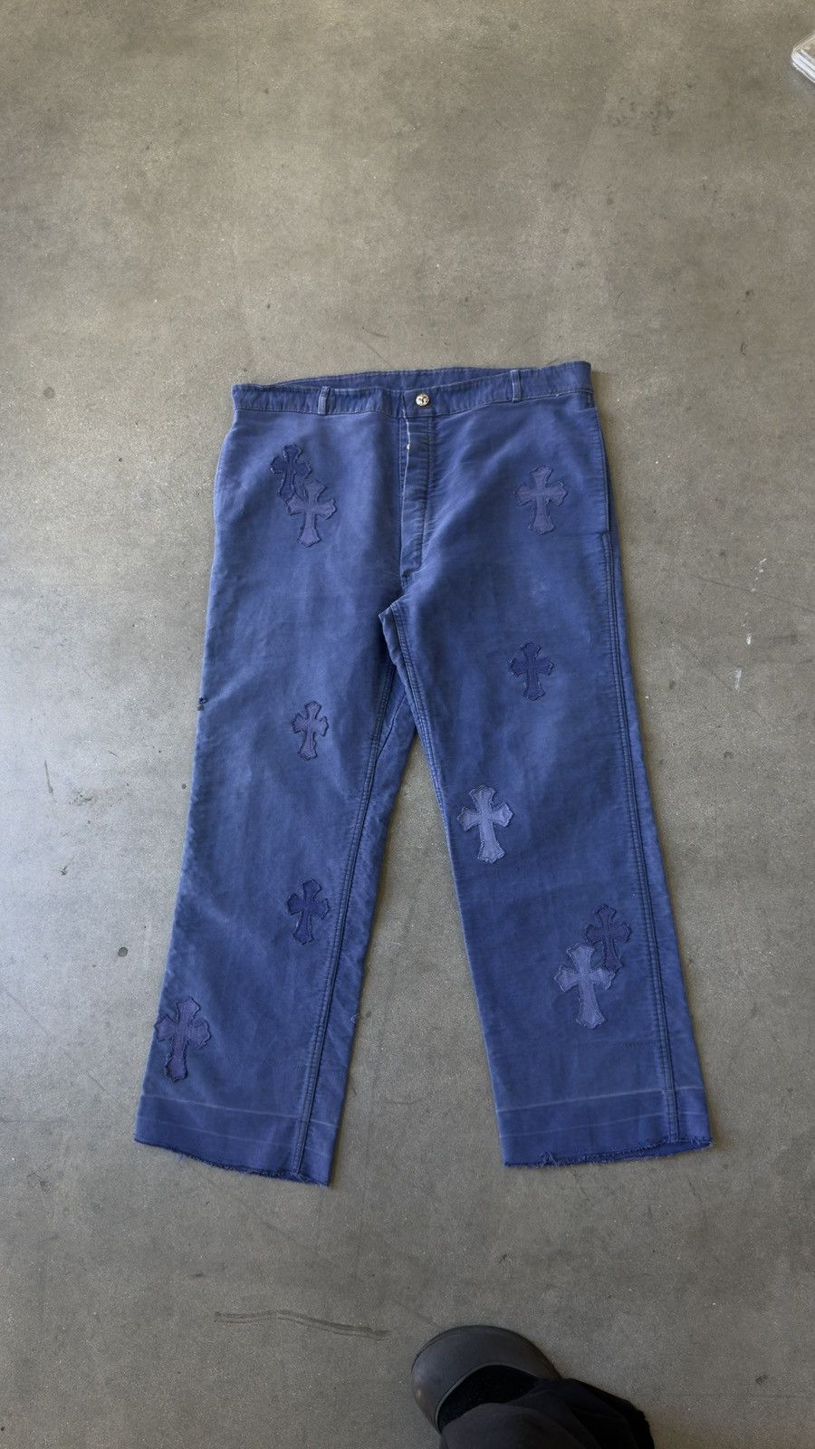 Chrome Hearts RARE!ChromeHearts Blue Cross Patch Vintage French Work Pants Size US 36 / EU 52 - 2 Thumbnail