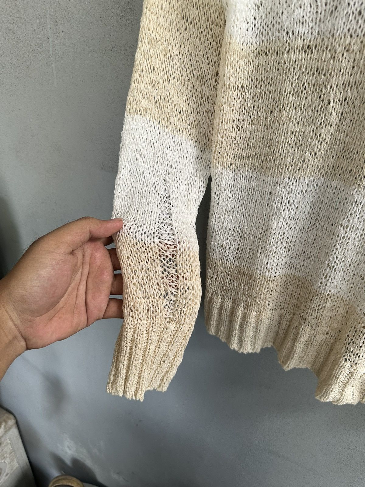 Beauty Beast × Hysteric Glamour × Japanese Brand Distressed Knit Fishnet Grunge RED Sweater Like Number Nine Size US M / EU 48-50 / 2 - 6 Thumbnail