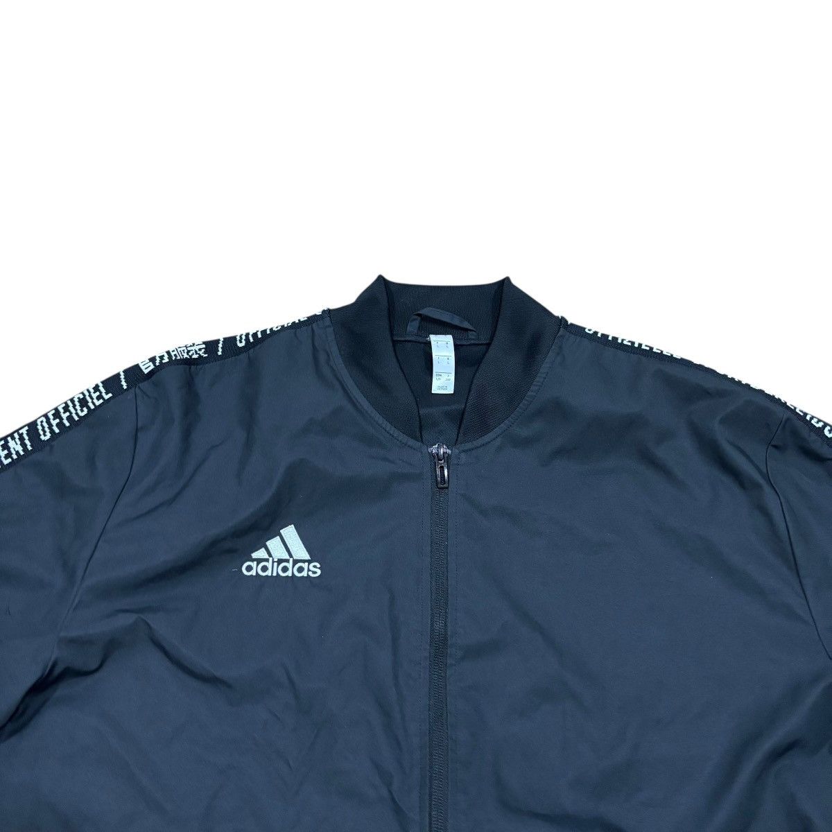 Adidas Rare Adidas Anthem Tape Bomber Windbreaker Jacket Black L Size US L / EU 52-54 / 3 - 4 Thumbnail