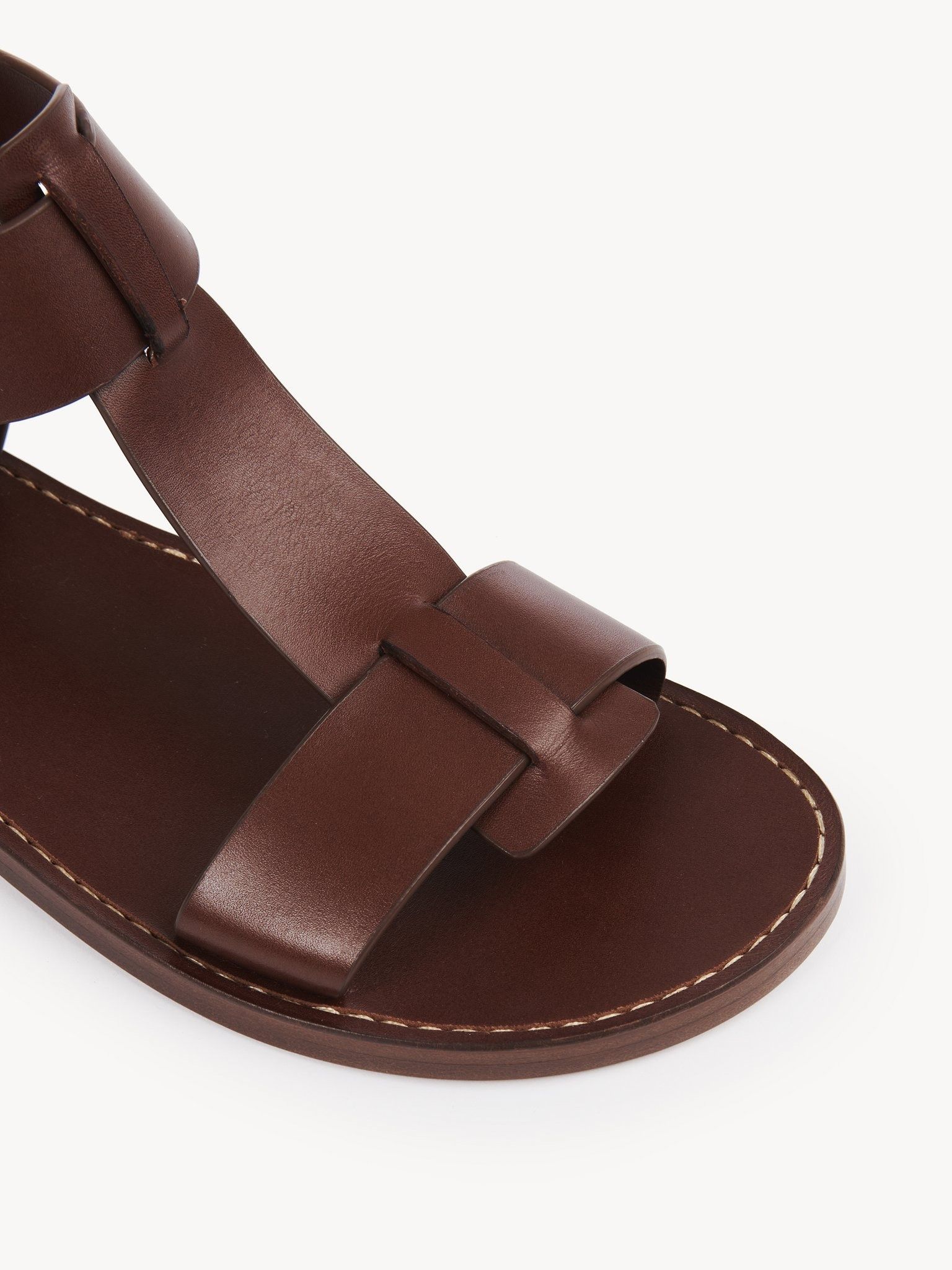 Chloe o1loc1c0325 CHC23 Rebecca Flats Sandals in Brunet Brown Size US 11 / IT 41 - 3 Thumbnail