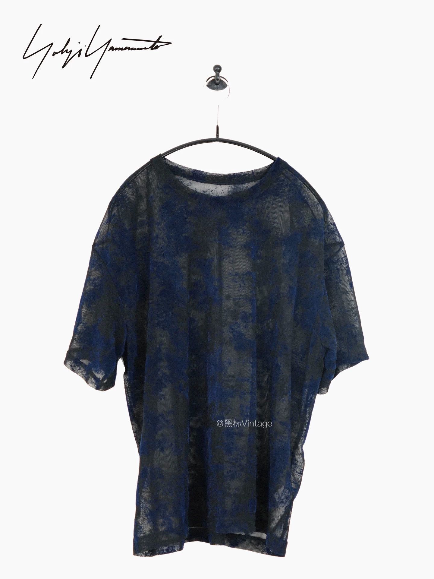 Yohji Yamamoto Yohji Yamamoto 19ss Vintage Blue Velvet Mesh Tee Size US M / EU 48-50 / 2 - 1 Thumbnail