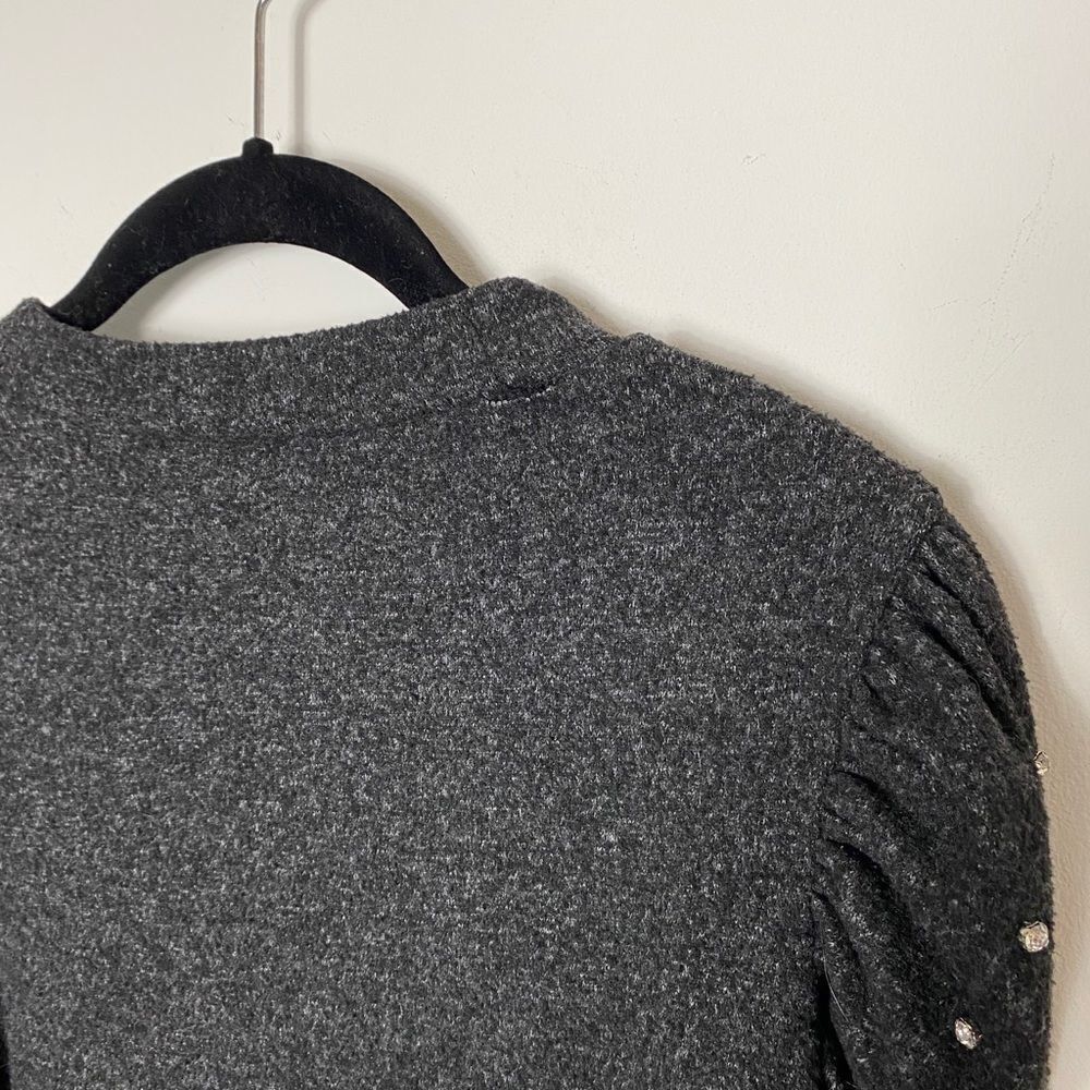 Other Gray Long Sleeve Sweater Top with Juliet Sleeves & Jeweled A Size M / US 6-8 / IT 42-44 - 3 Thumbnail