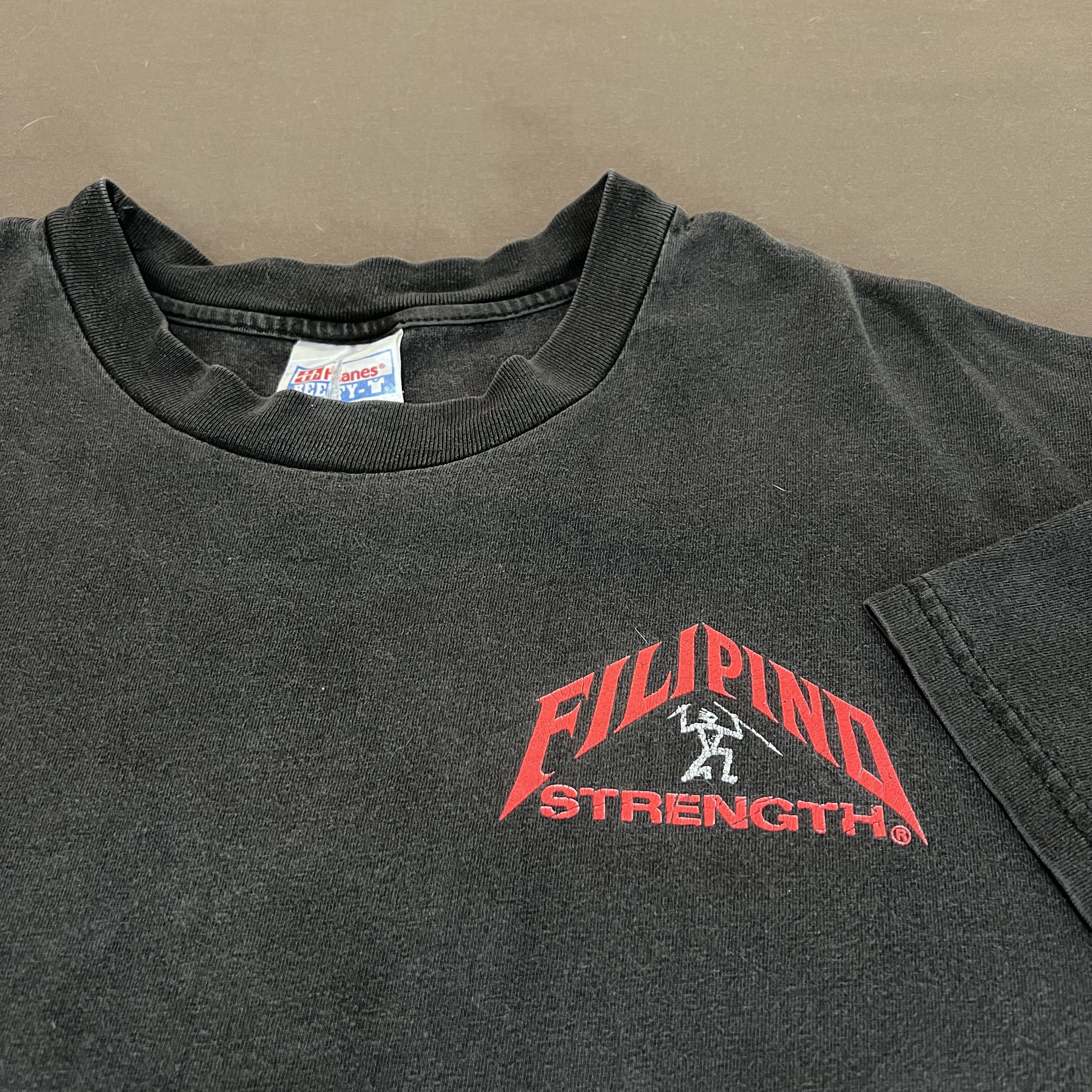 Vintage Vintage 90s Filipino Strength Gym Fitness Tee XL Faded Size US XL / EU 56 / 4 - 9 Thumbnail