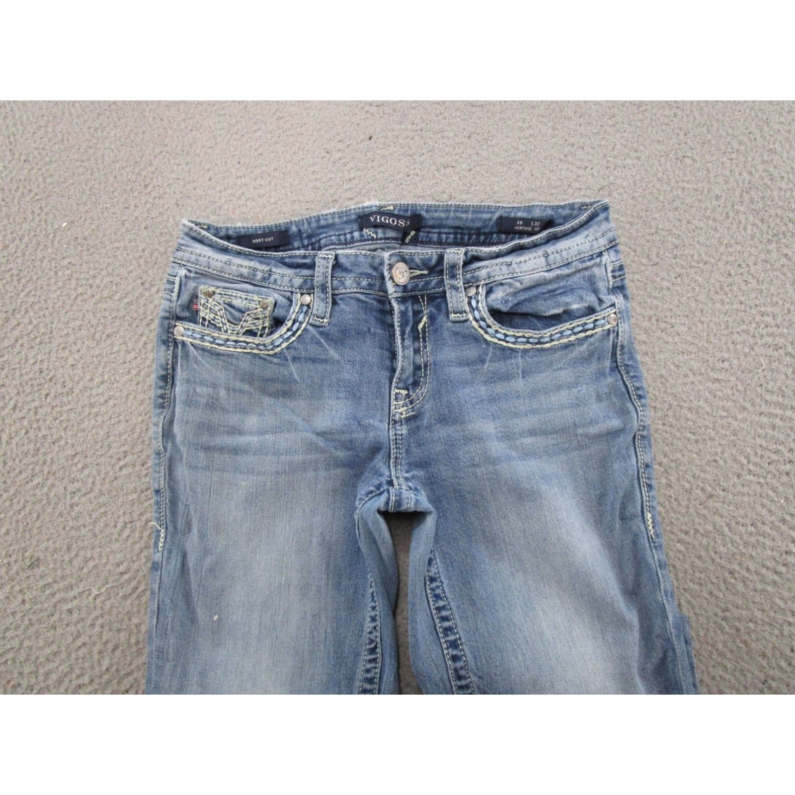 Vintage VINTAGE Vigoss Boot Cut Jeans Women's 8x32 Blue Denim Size 8 Heritage Fit 5-Pocket Design Jeans Womens Size 30" / US 8 / IT 44 - 4 Thumbnail