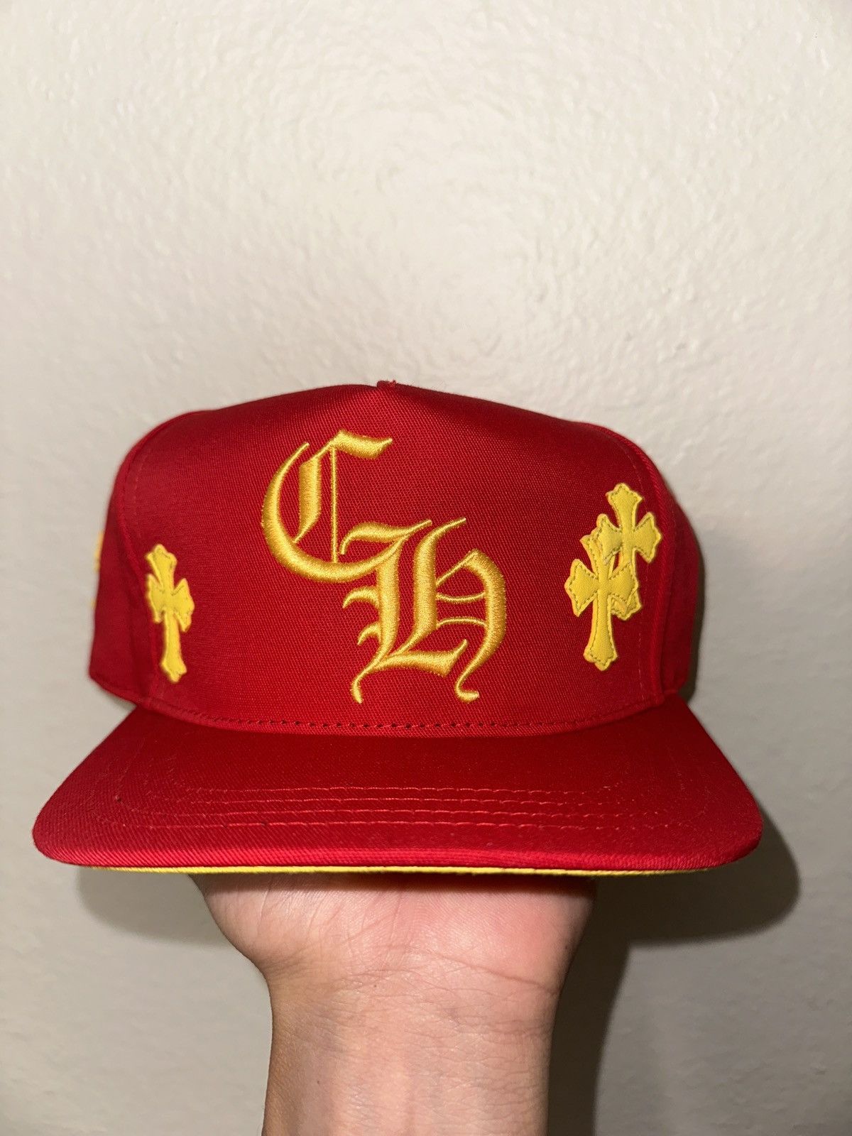 image of Chrome Hearts 'cherry Red' Cross Patch Hat, Men's