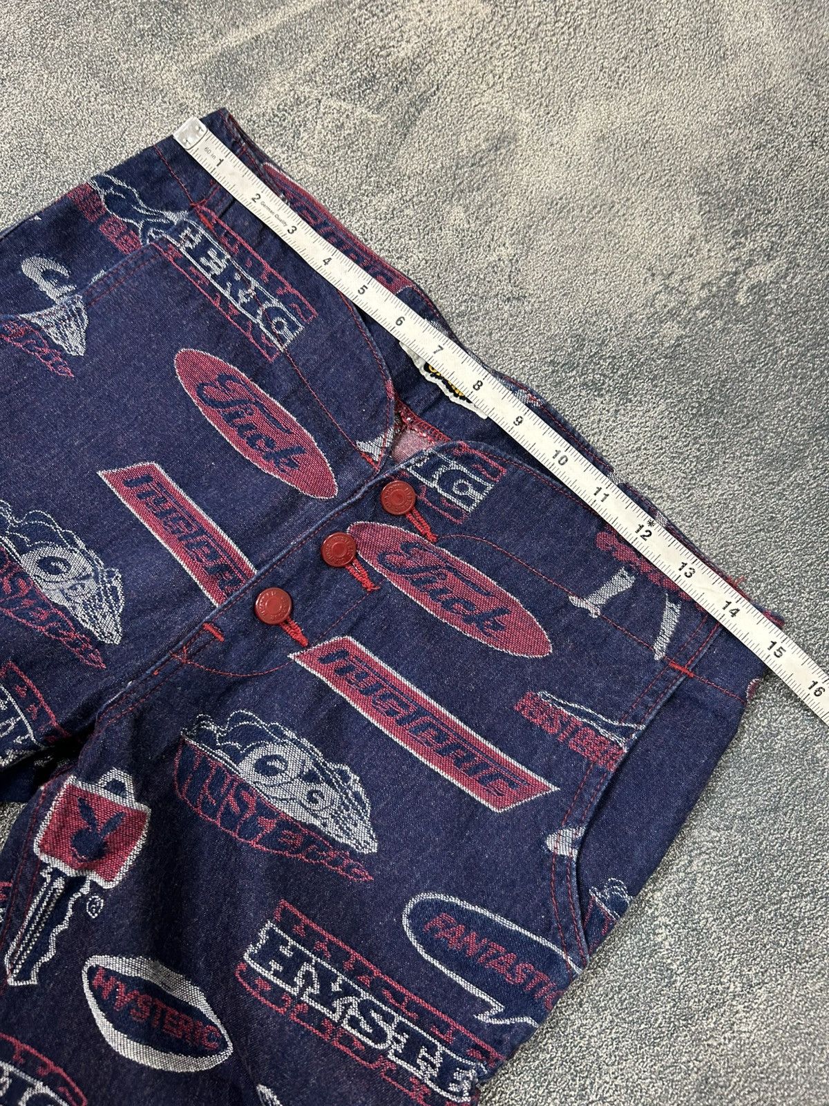 Hysteric Glamour Vintage Hysteric Glamour Full Print logo Denim Pants Size US 30 / EU 46 - 10 Thumbnail
