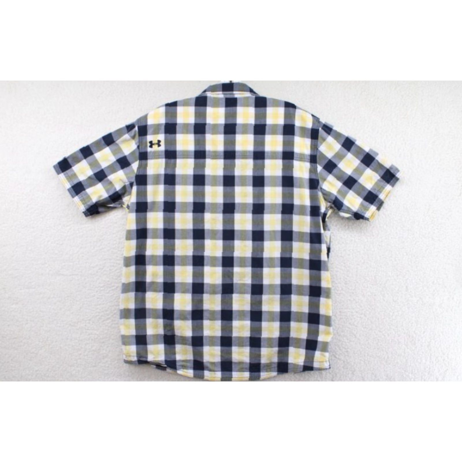 Under Armour Under Armour Shirt Men's XL Short Sleeve Plaid Cotton Preppy Black Yellow White Multicolor Casual Mens Size US XL / EU 56 / 4 - 2 Thumbnail