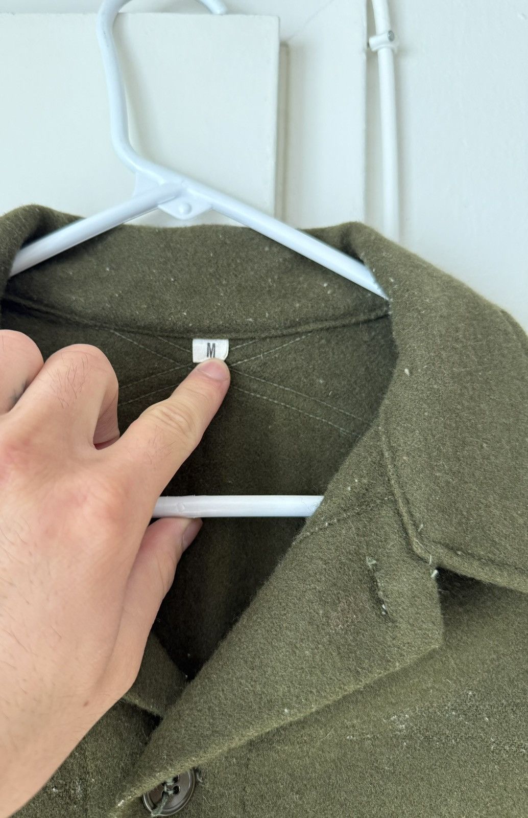 Vintage Vintage Military Wool Button Up Shirt Olive Green Size US M / EU 48-50 / 2 - 5 Thumbnail