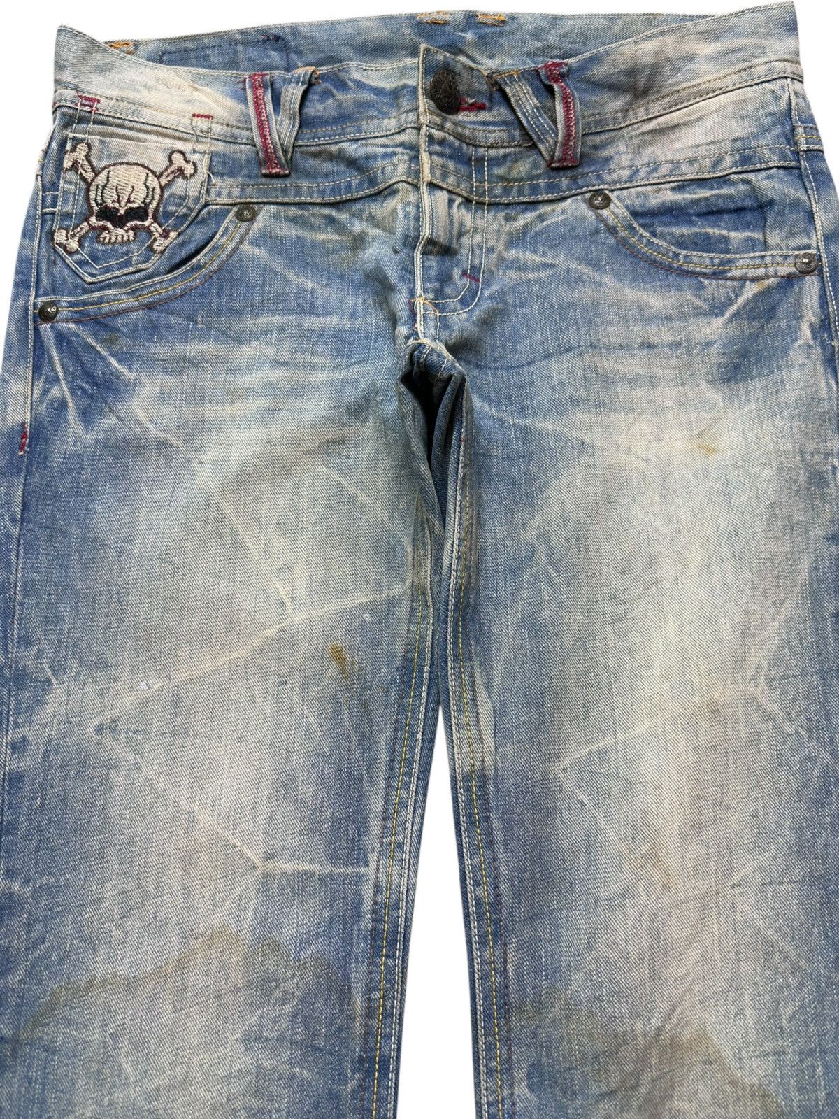Kapital Vintage Japanese Brand Skull Embroidery Mudwash Denim Size US 34 / EU 50 - 2 Thumbnail