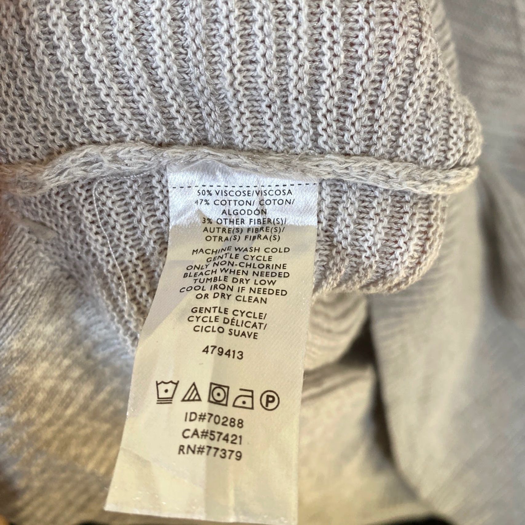 Ann Taylor Ann Taylor Factory Womens Sweater Beige Boat Neck Long Sleeve Knit Slit Hem S Size S / US 4 / IT 40 - 5 Thumbnail