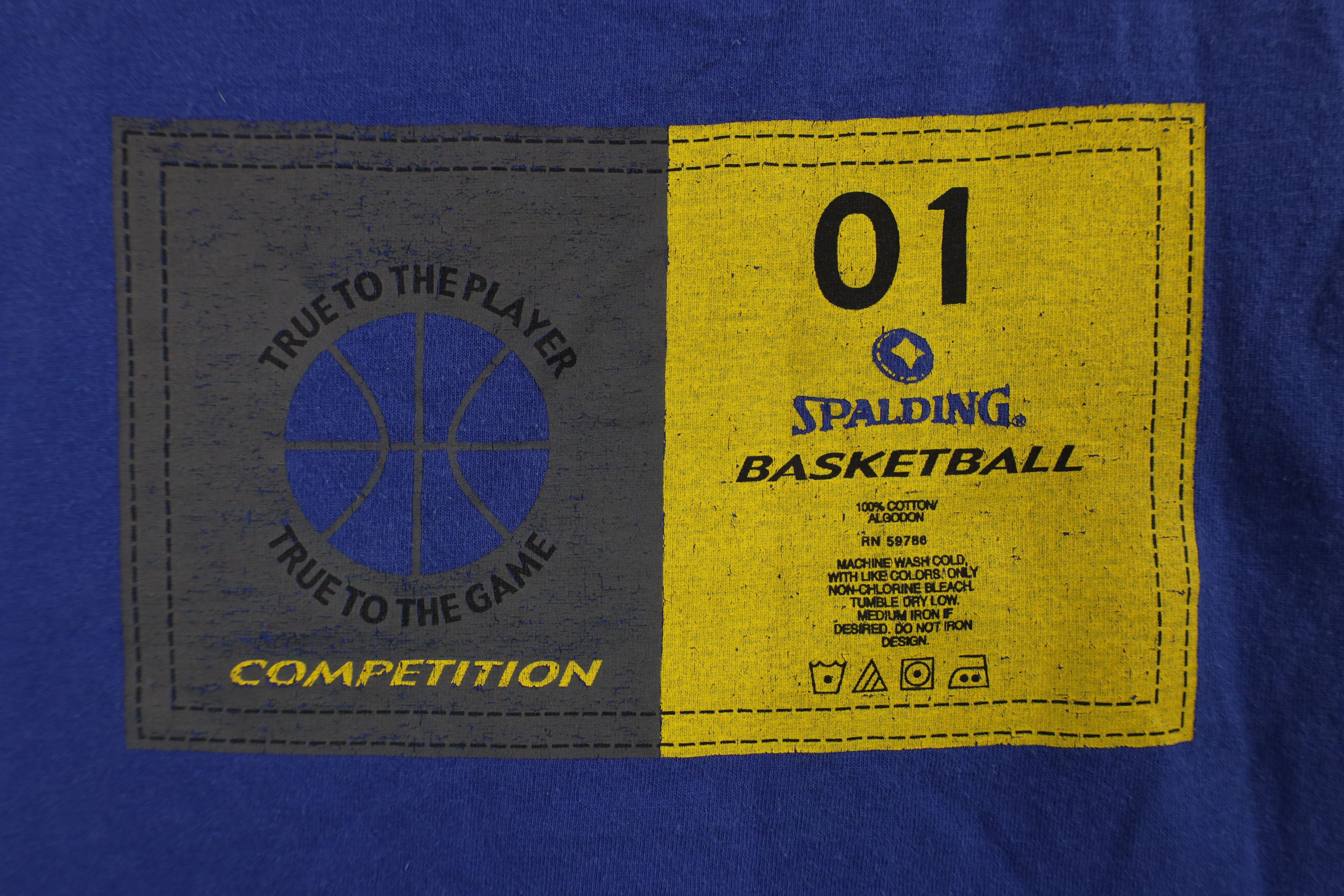 Vintage Vintage 90s Spalding Basketball Spell Out Box Logo T-Shirt Size US L / EU 52-54 / 3 - 4 Thumbnail