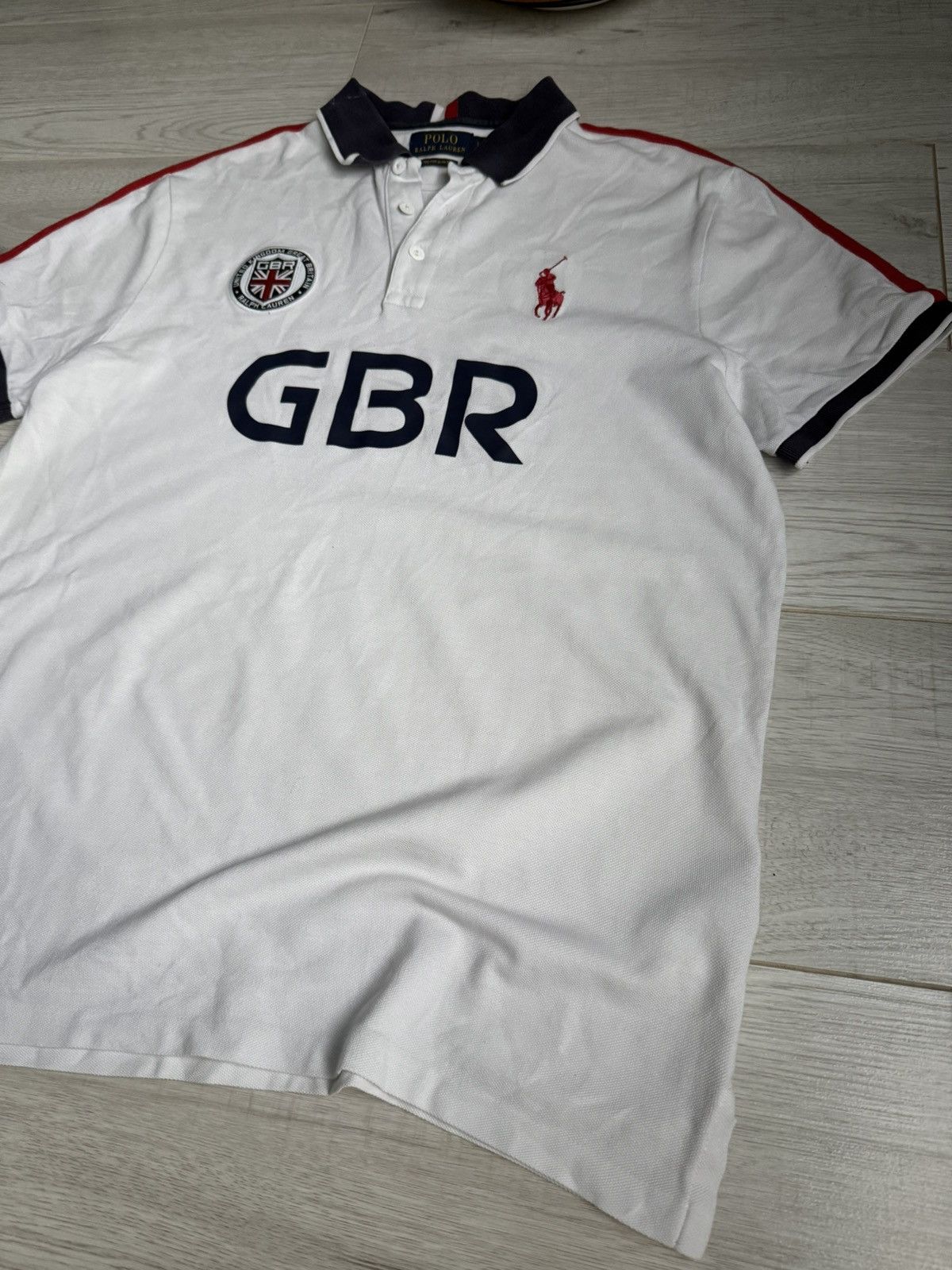 Polo Ralph Lauren × Rugby Ralph Lauren × Vintage Vintage Polo Ralph Lauren polo Great Britain Rugby Shirt Size US L / EU 52-54 / 3 - 2 Thumbnail