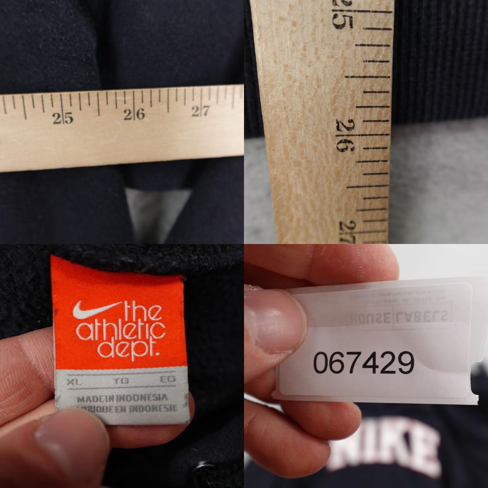 Nike VINTAGE Nike Hoodie Mens XL Black The Athletic Dept Pullover Sweatshirt Spell Out Fleece Size US XL / EU 56 / 4 - 8 Thumbnail