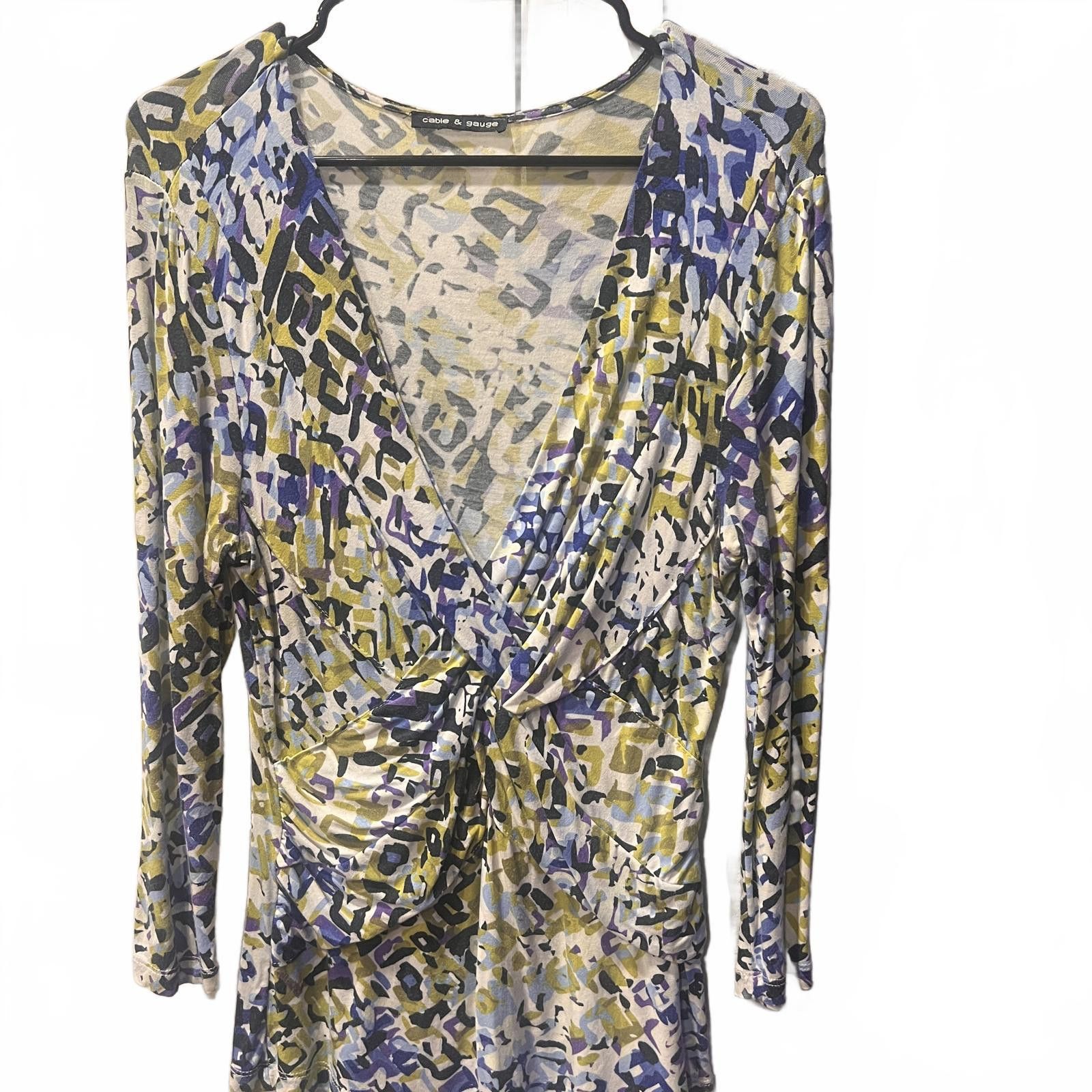Other Cable & Gauge Women's Long Sleeve Top with Abstract Pattern Size 3XL / US 20-22 - 1 Thumbnail