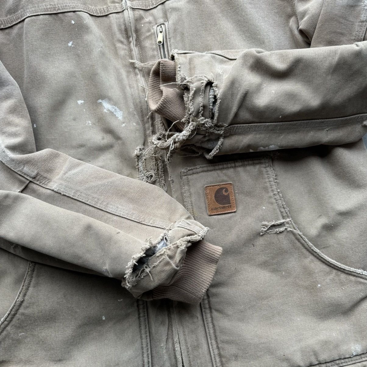 Carhartt × Vintage Carhartt Tan Distressed Faded Jacket Workwear Sz L Size US L / EU 52-54 / 3 - 5 Thumbnail