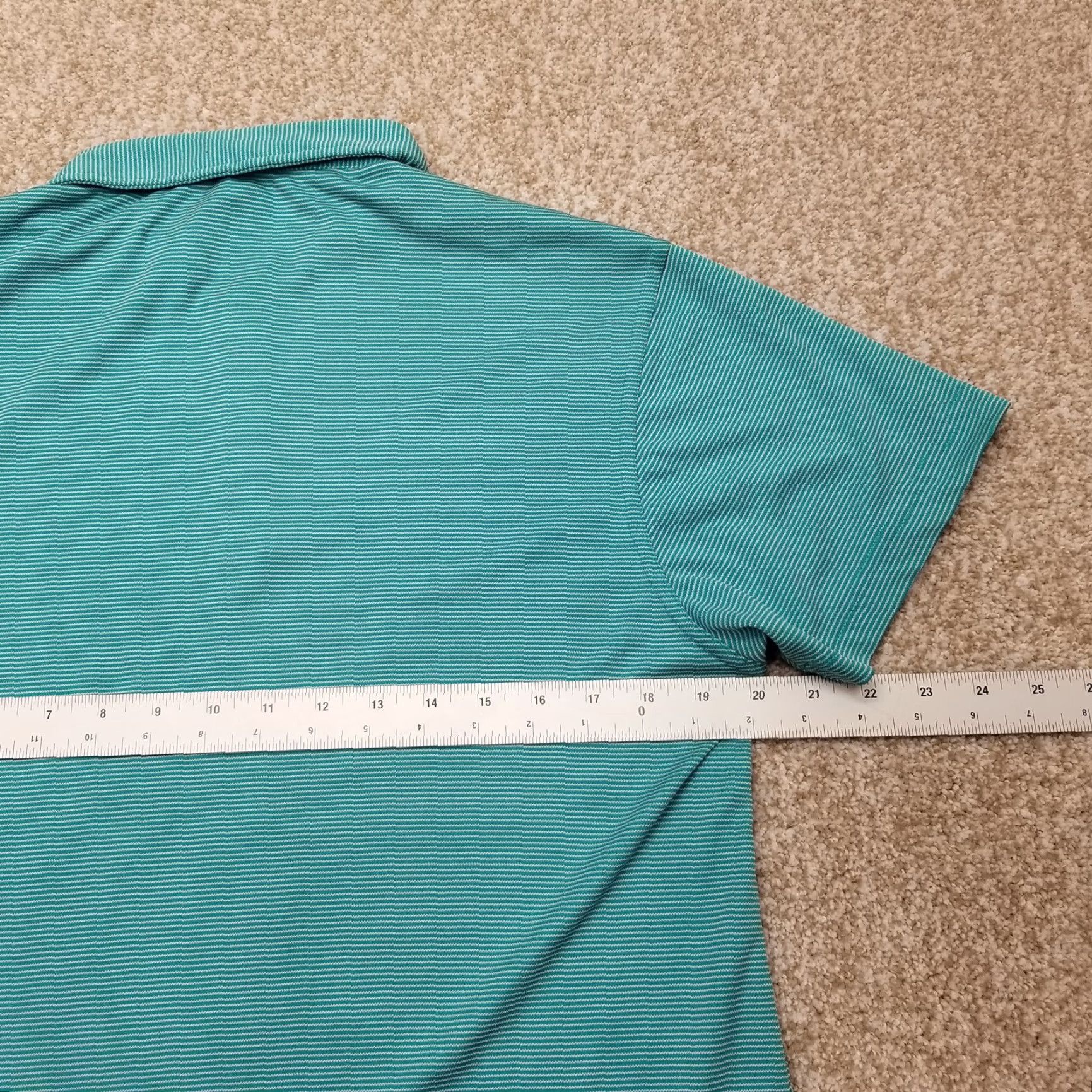 Vintage B Line Sport Polo Shirt Mens M Green Striped Golf Casual 100% Polyester Size US M / EU 48-50 / 2 - 7 Thumbnail