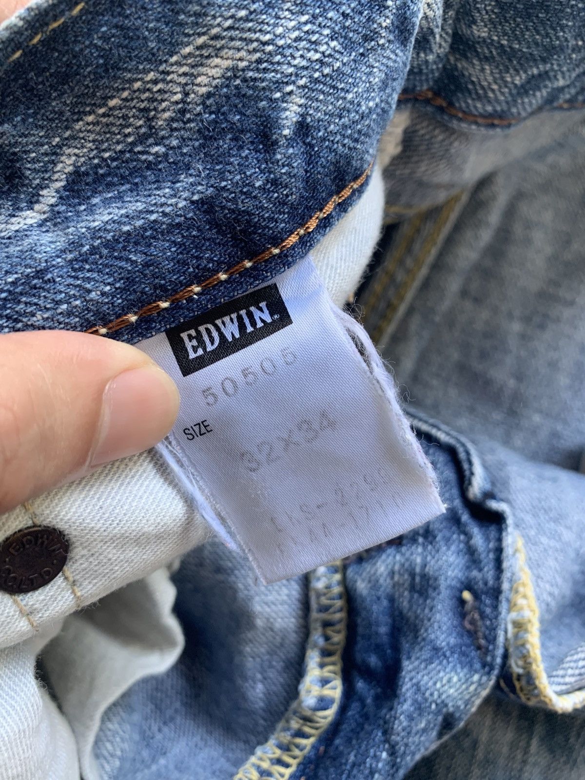 Edwin VINTAGE EDWIN 505Z SELVEDGE RUSTY JAPANESE DISTRESSED DENIM Size US 34 / EU 50 - 17 Thumbnail