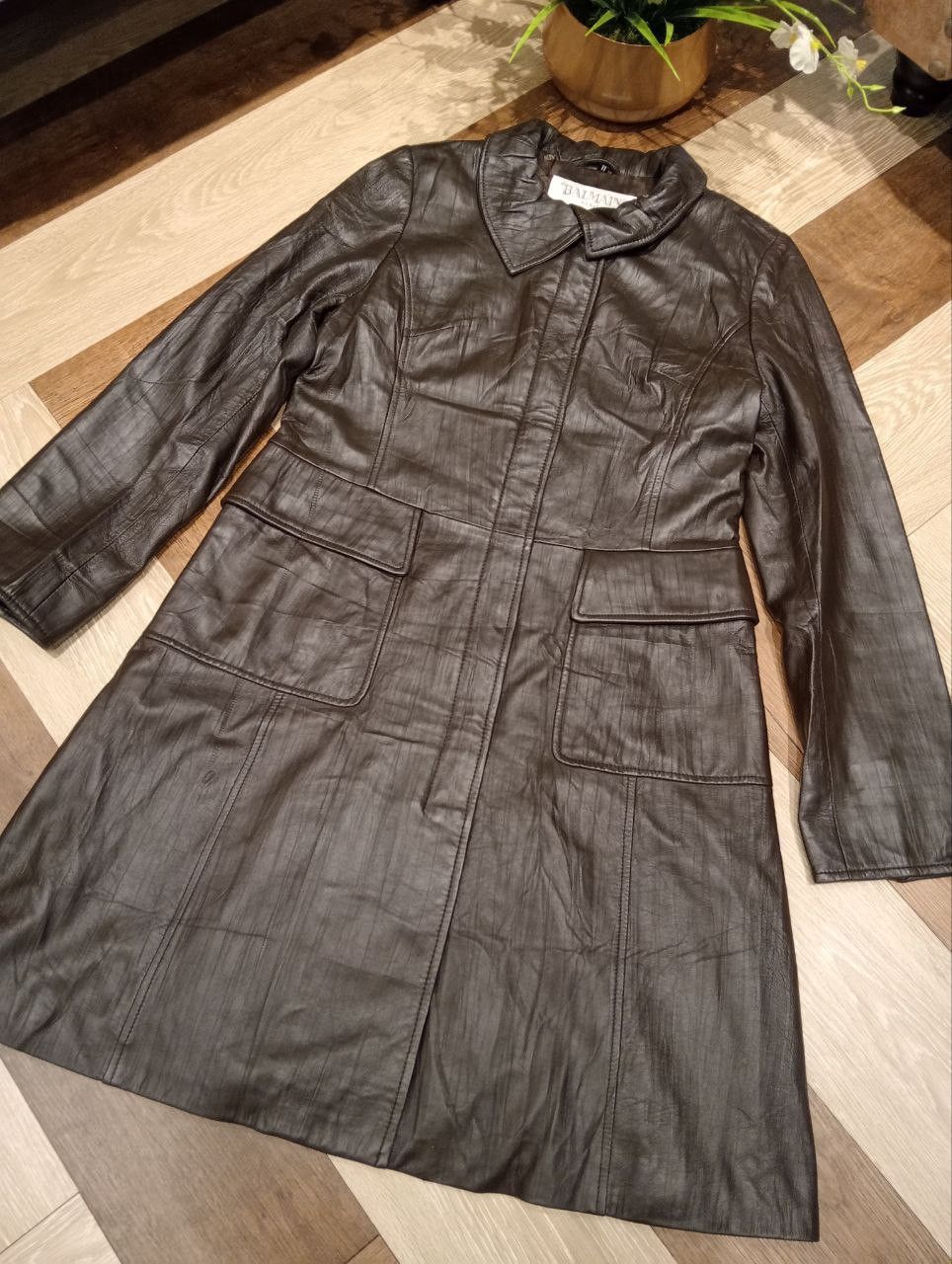 Balmain VINTAGE BALMAIN LONG LEATHER JACKET - SIZE 11 Size S / US 4 / IT 40 - 3 Thumbnail