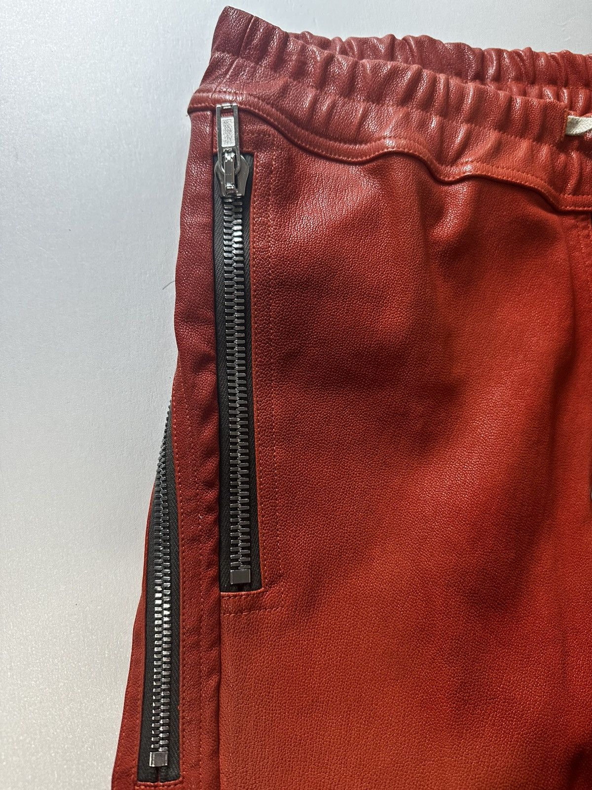 Rick Owens Rare color red STROBE Leather leggings Size 27" / US 4 / IT 40 - 3 Thumbnail